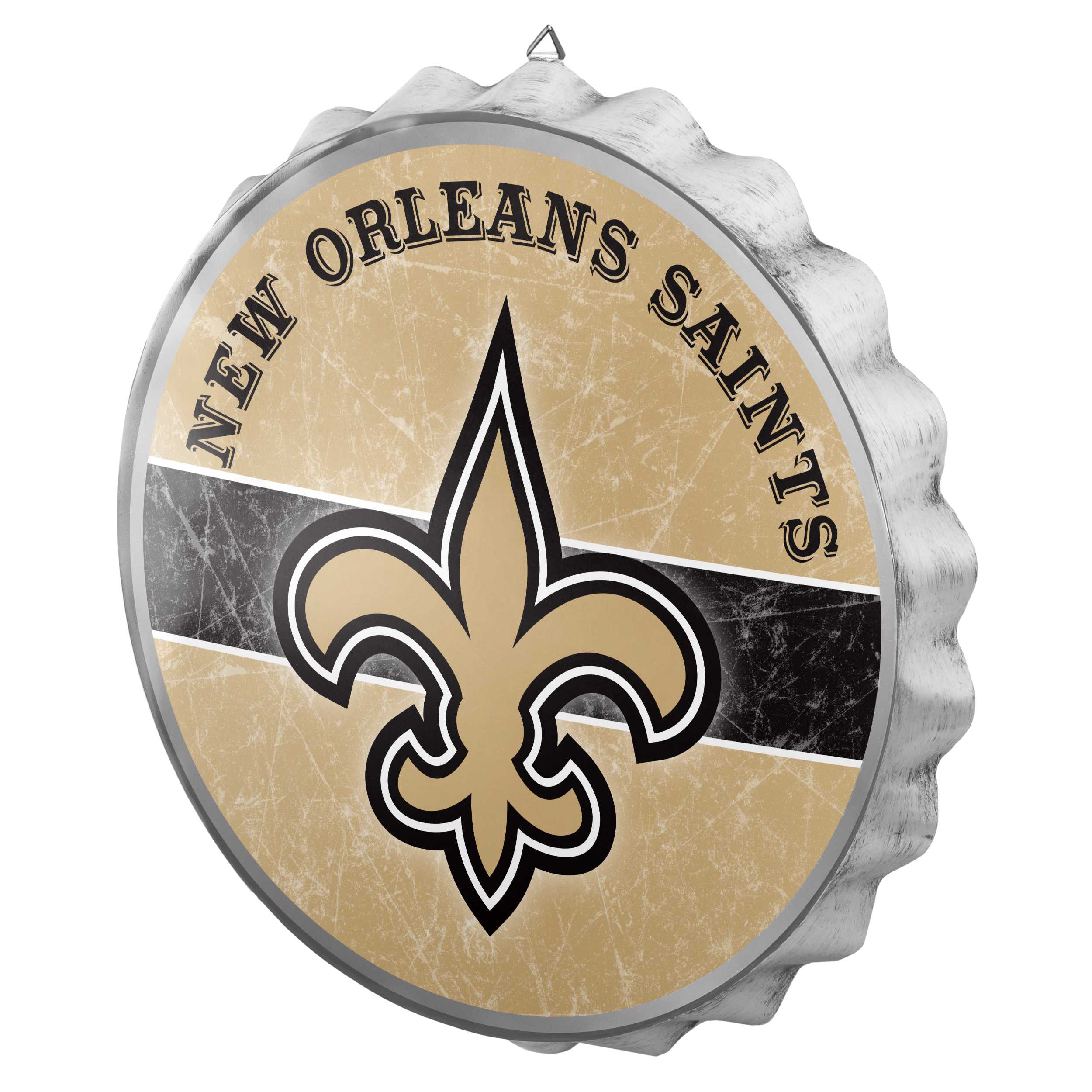 Metal Distressed Bottle Cap Sign-New Orleans Saints