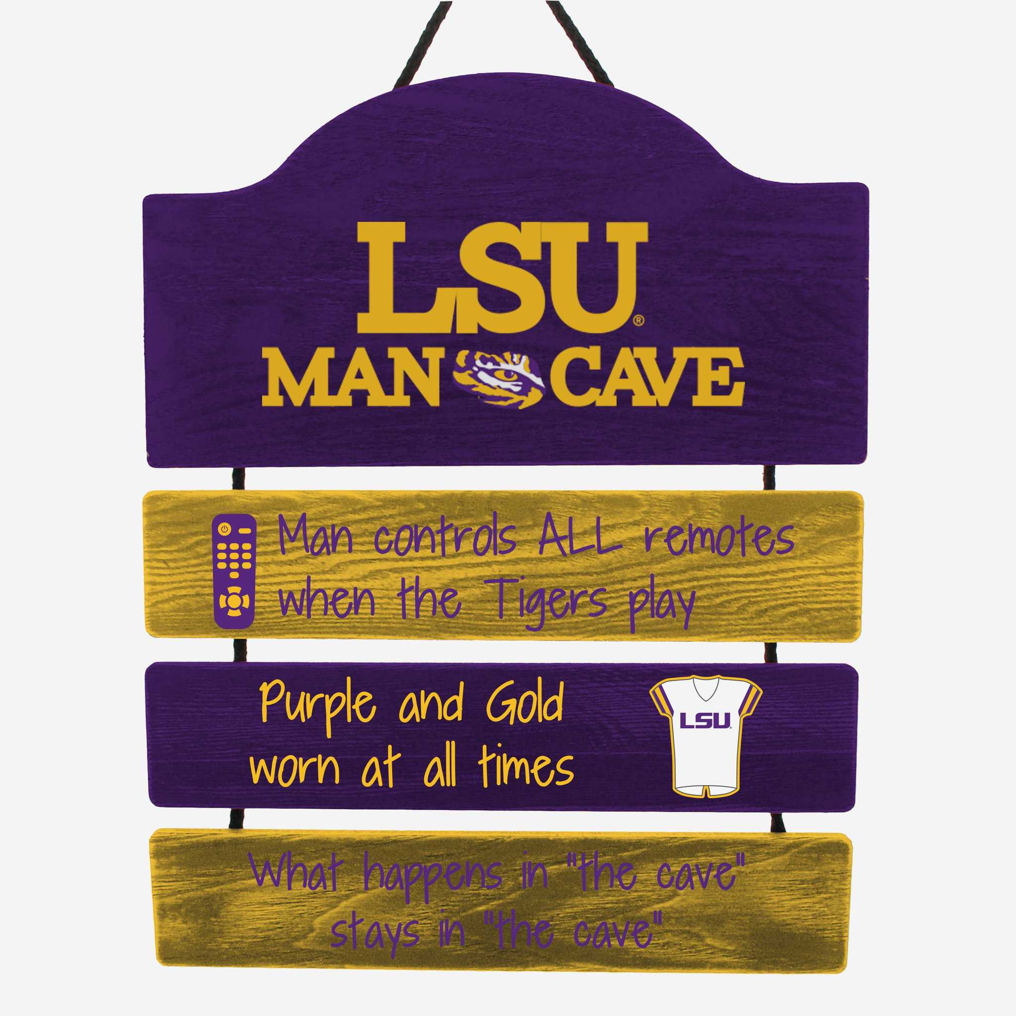 LSU Tigers Man Cave Rules Sign