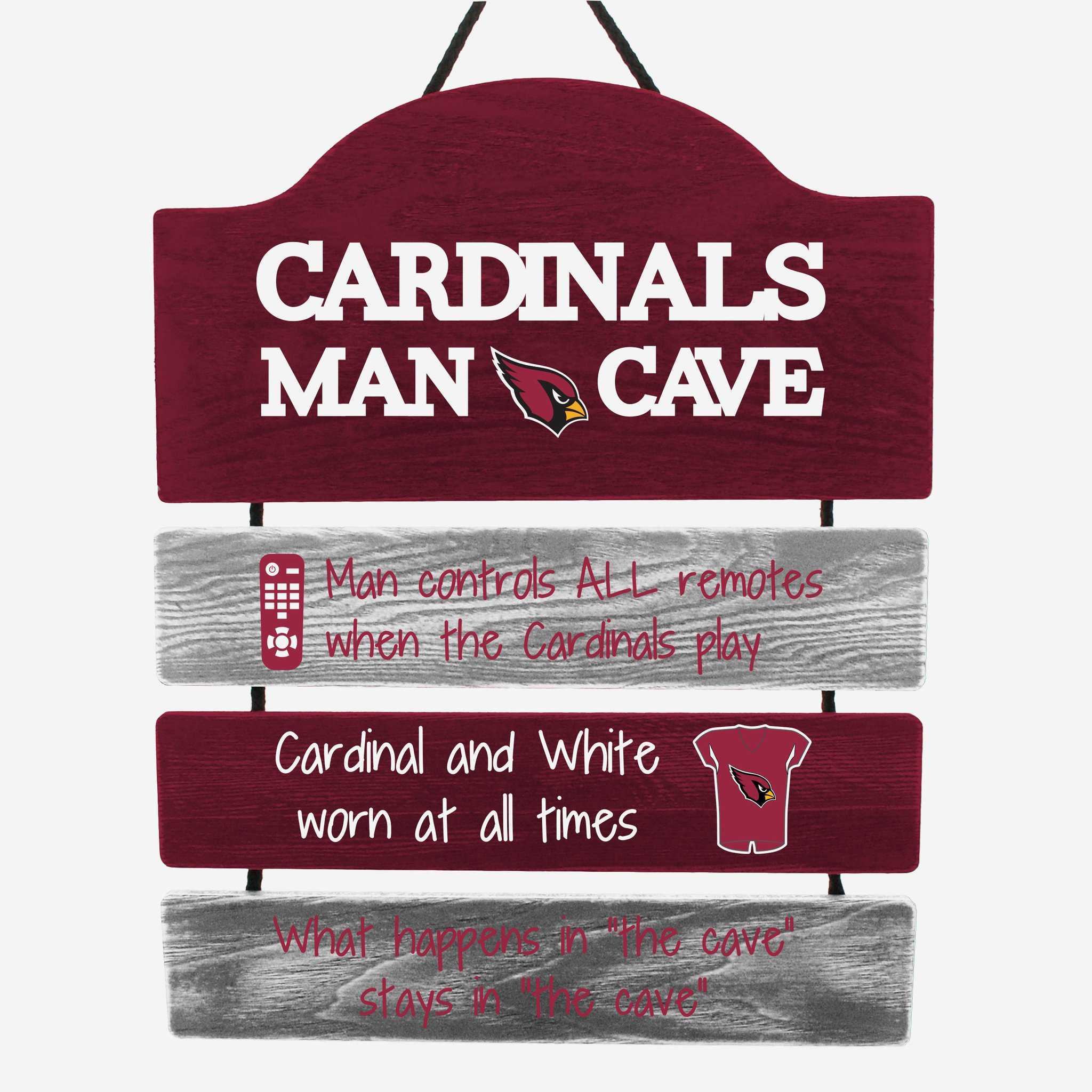 Arizona Cardinals Man Cave Rules Sign