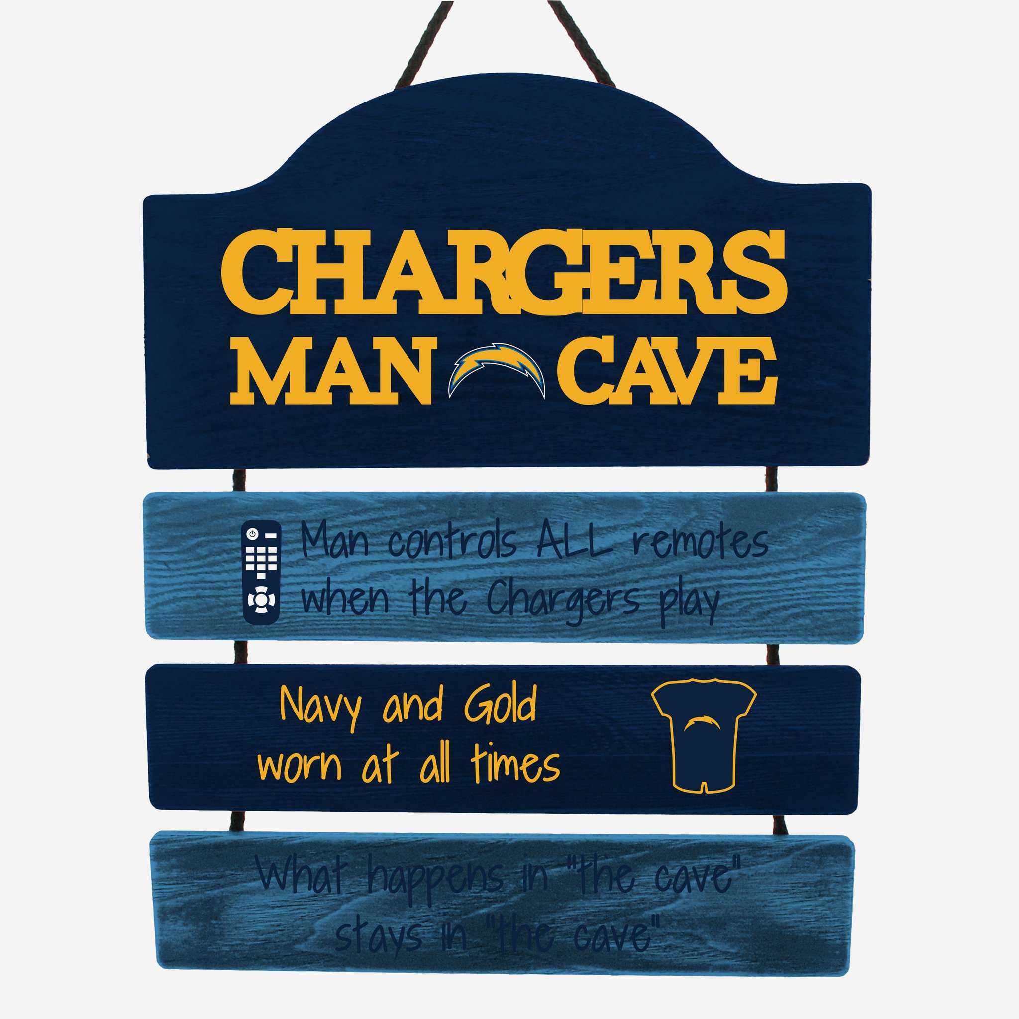 Los Angeles Chargers Man Cave Rules Sign