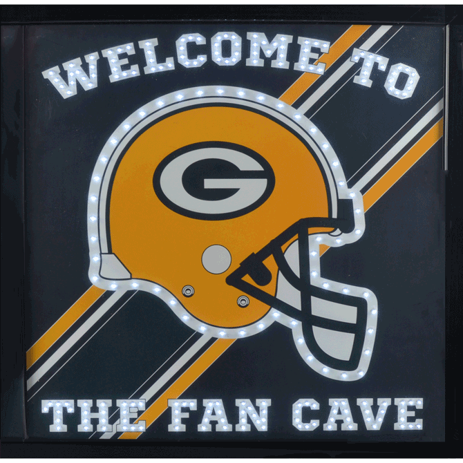 Led Fan Cave Wall Sign - Green Bay Packers