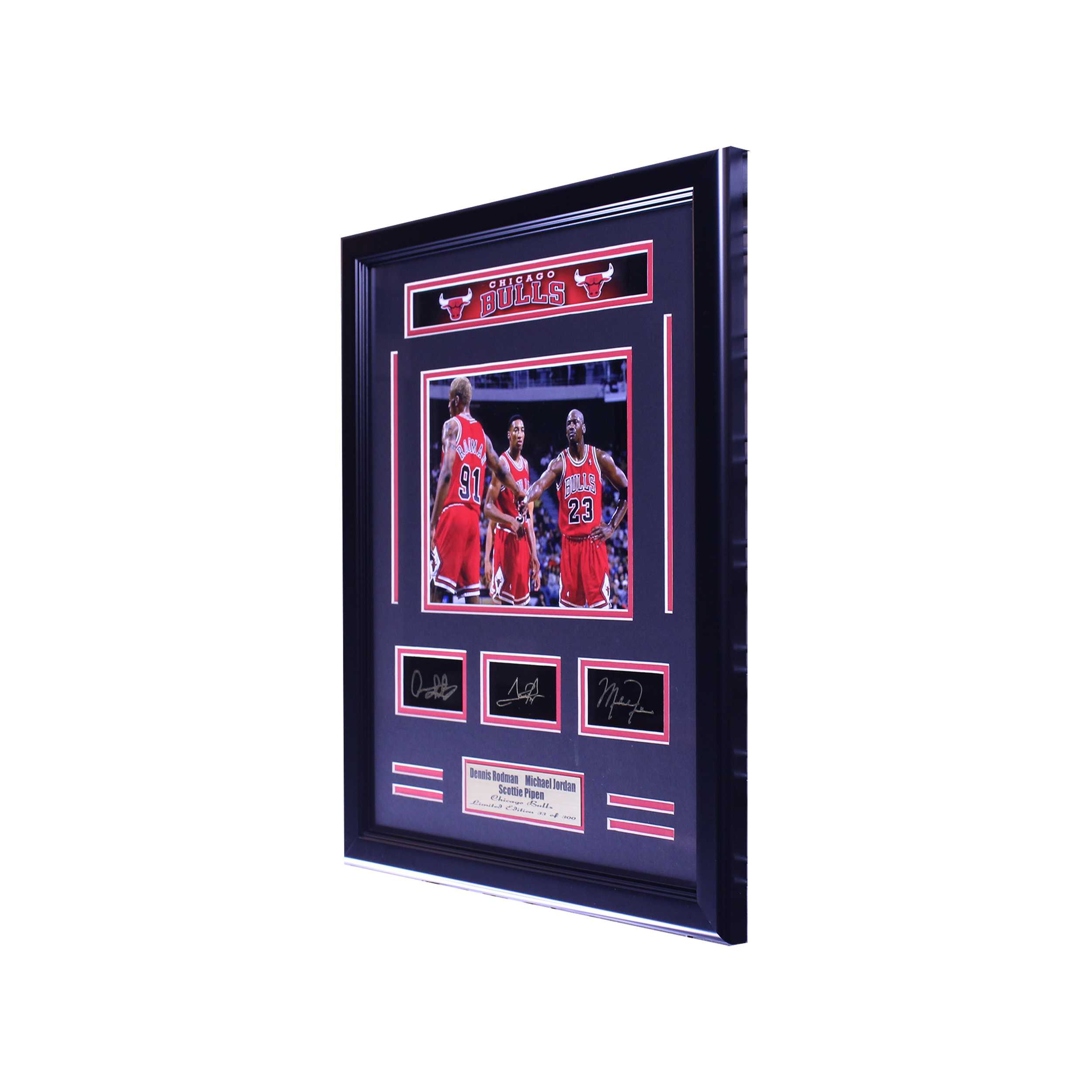 Chicago Bulls Legends- Rodman,Jordan&Pippen MEDIUM ENGRAVED SIGNATURE FRAME