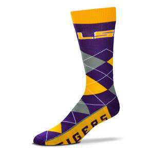 Sports Team Argyle Lineup Socks-LSU Tigers