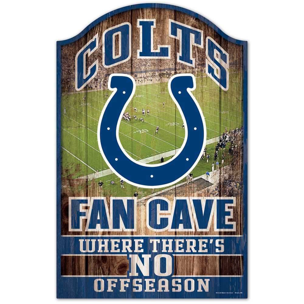 INDIANAPOLIS COLTS FAN CAVE WOOD SIGN