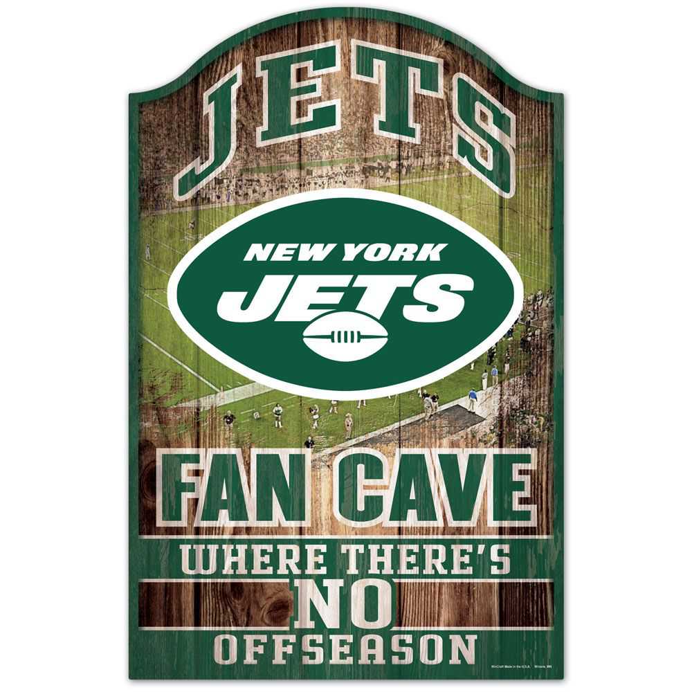 NEW YORK JETS FAN CAVE WOOD SIGN