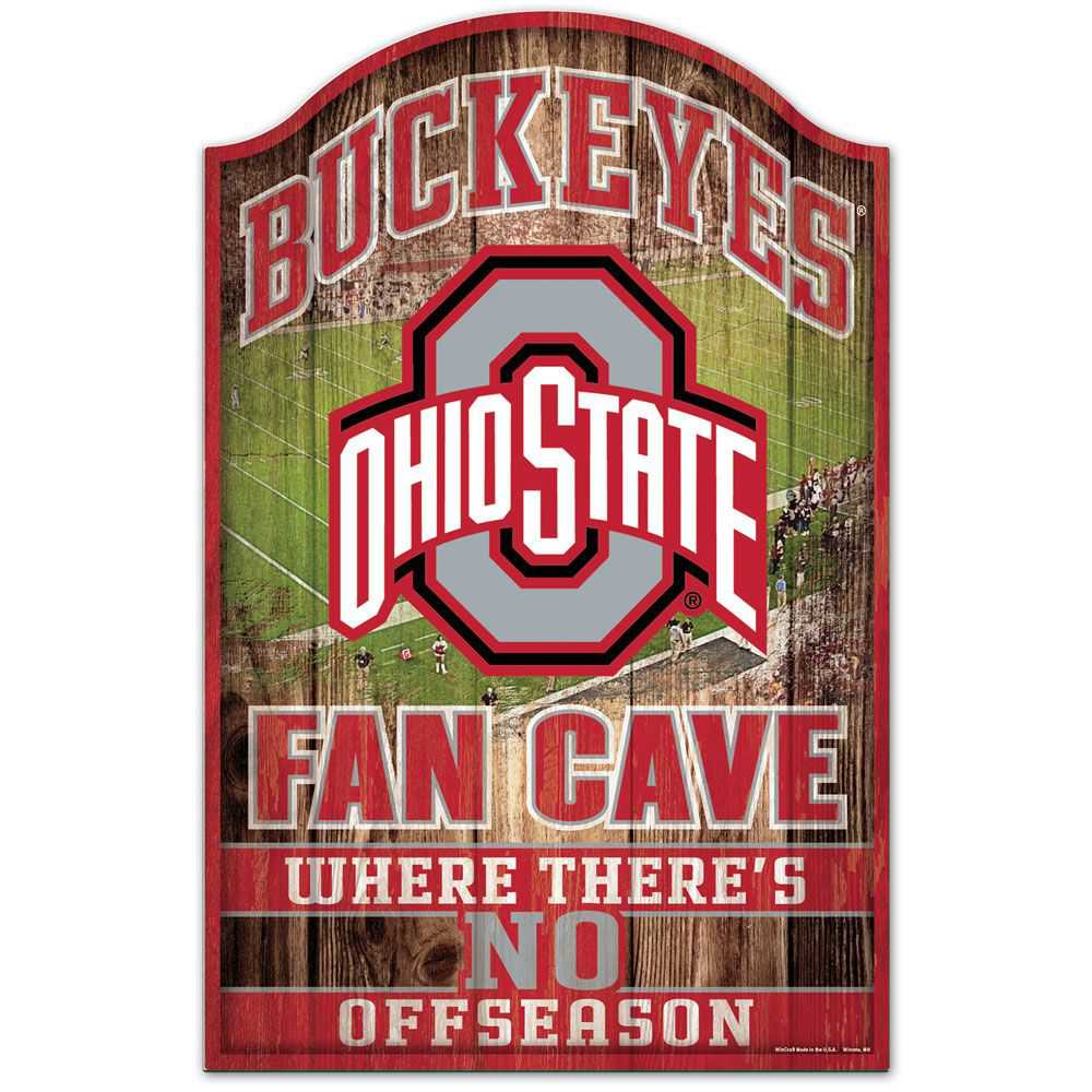 OHIO STATE BUCKEYES FAN CAVE WOOD SIGN