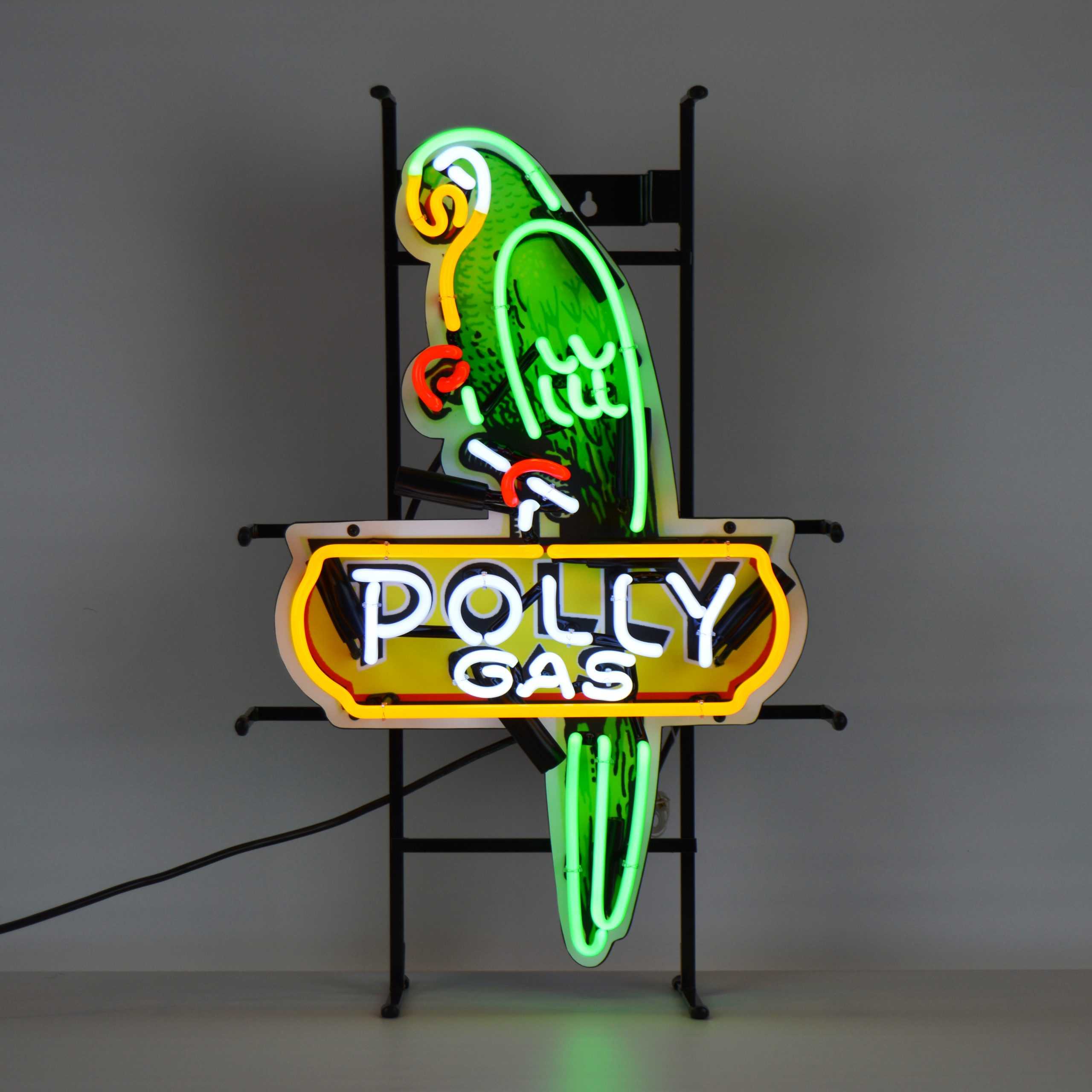 GAS - SHAPED POLLY GAS NEON SIGN WITH BACKING