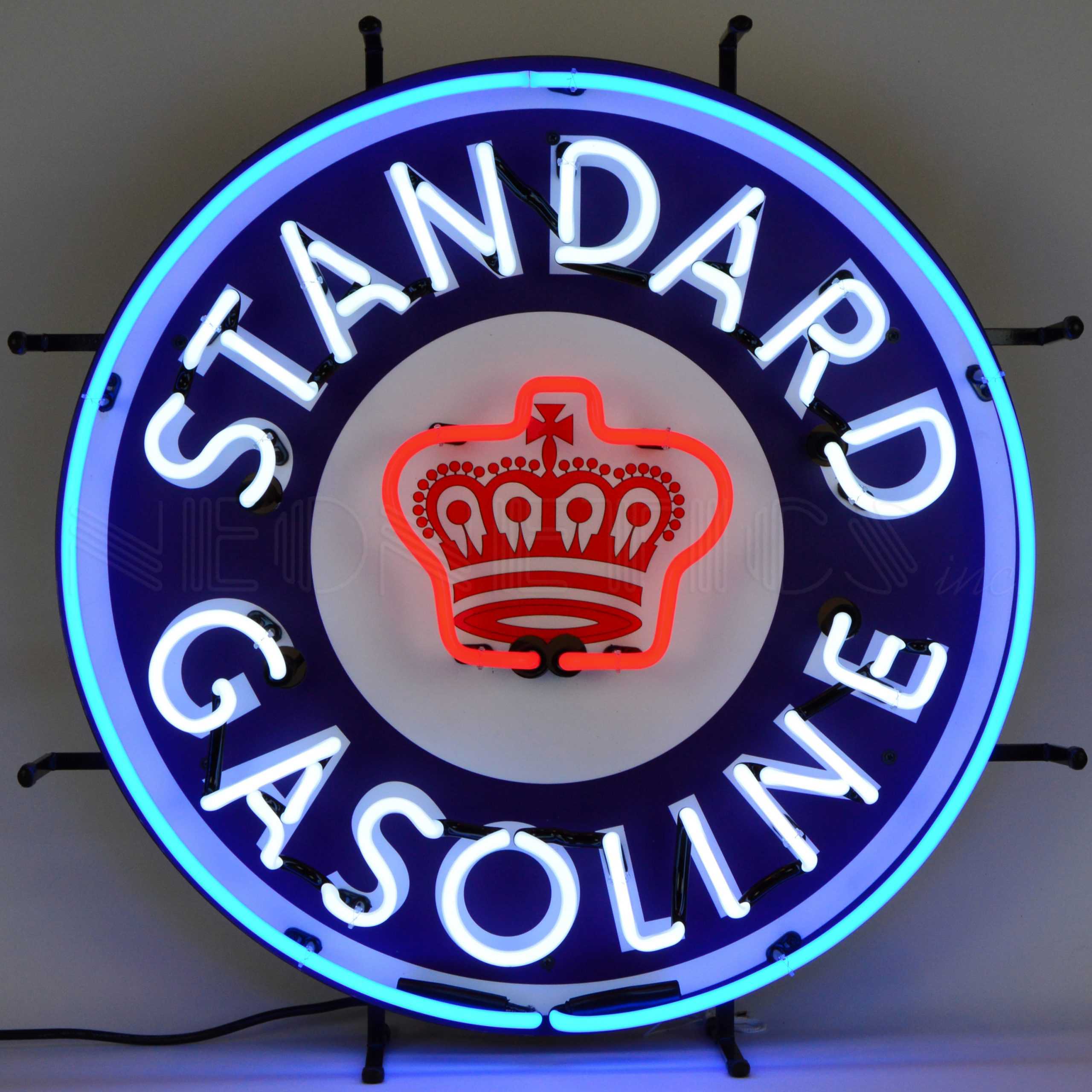 GAS - STANDARD GASOLINE NEON SIGN WITH BACKING
