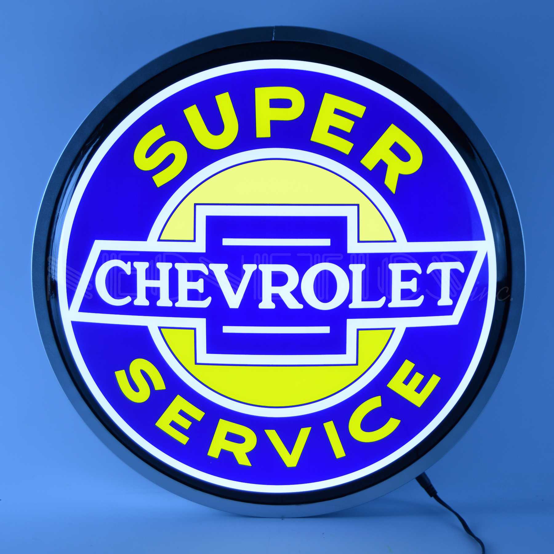 SUPER CHEVROLET SERVICE 15 INCH BACKLIT LED LIGHTED SIGN