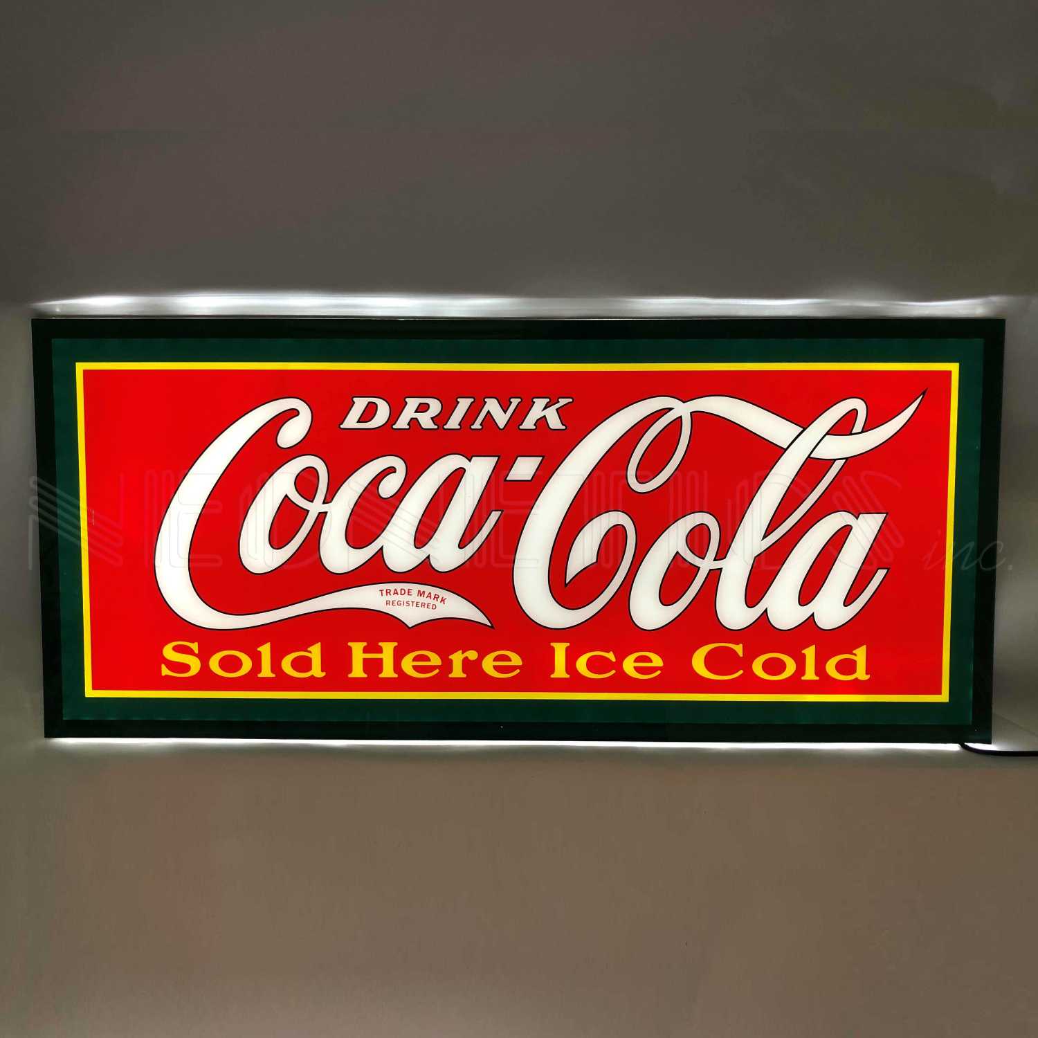DRINK COCA-COLA SOLD HERE ICE COLD SLIM LED SIGN