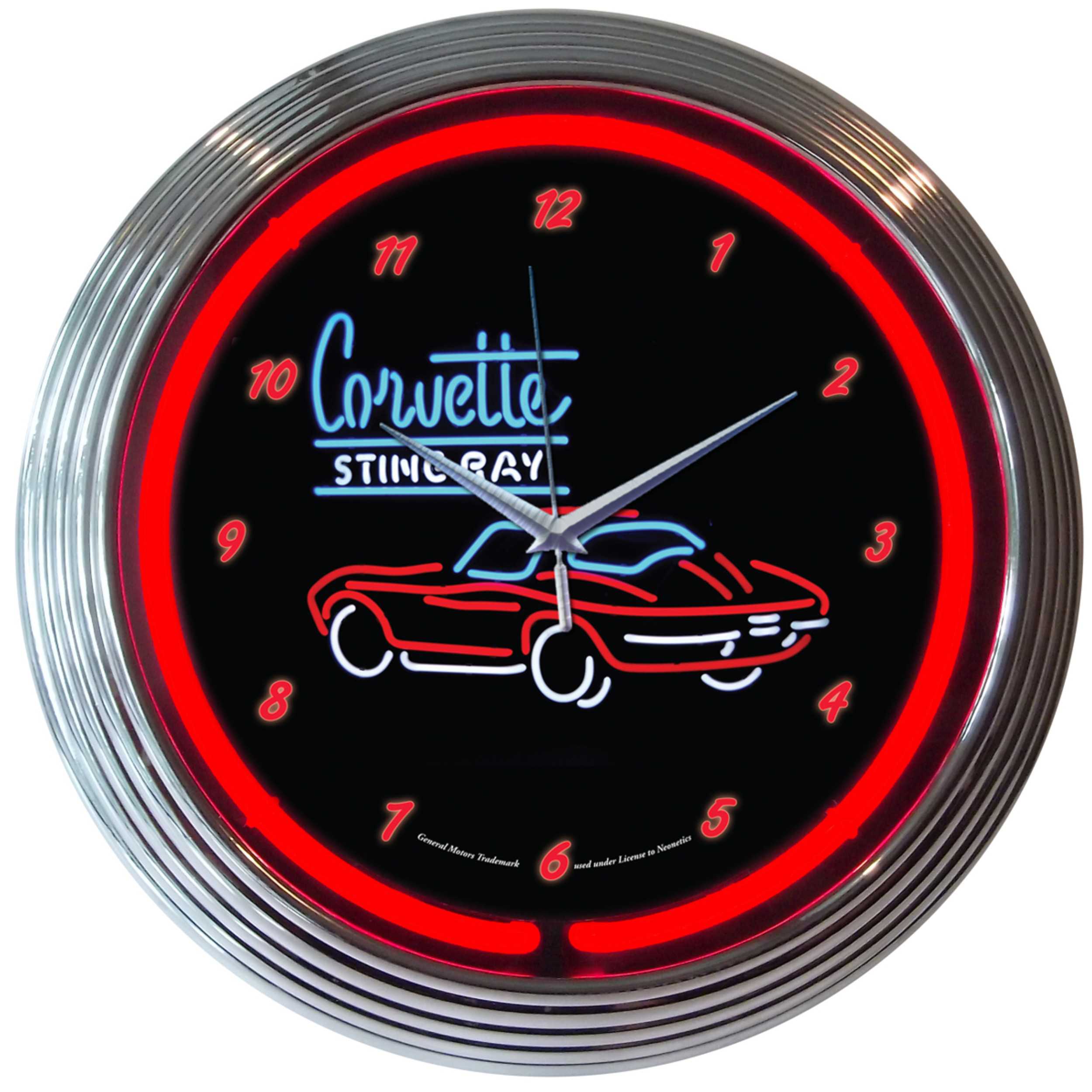 Chevrolet Corvette Flags C5 neon clock sign Dads Garage Mancave wall lamp light 