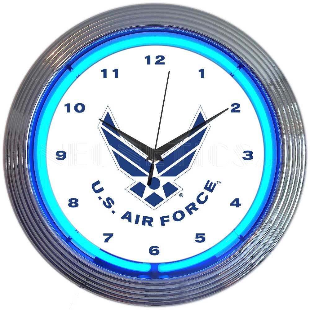UNITED STATES AIR FORCE USAF NEON CLOCK