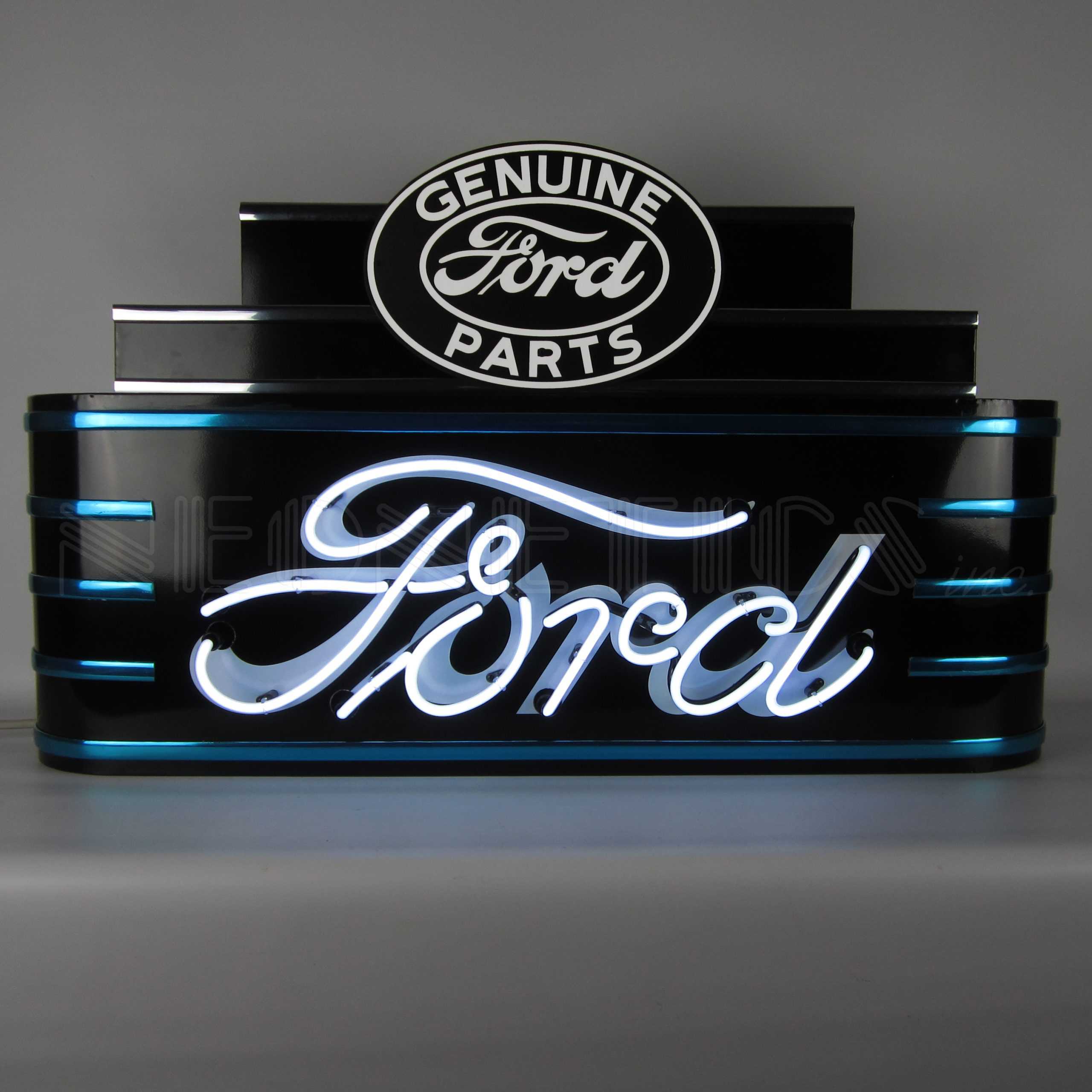 ART DECO MARQUEE FORD NEON SIGN IN STEEL CAN