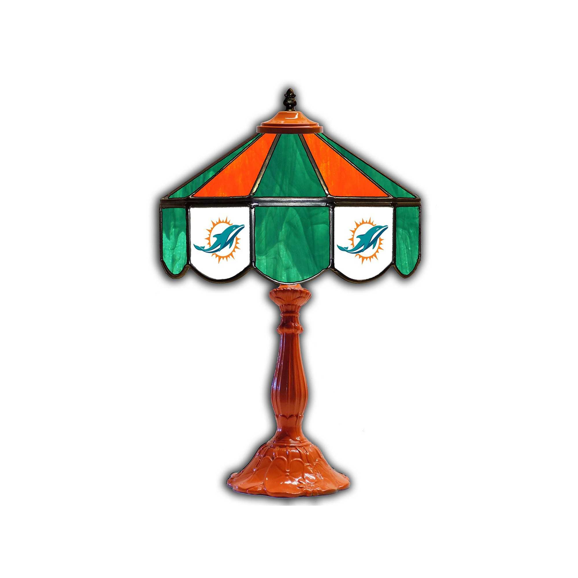 MIAMI DOLPHINS 21" GLASS TABLE LAMP