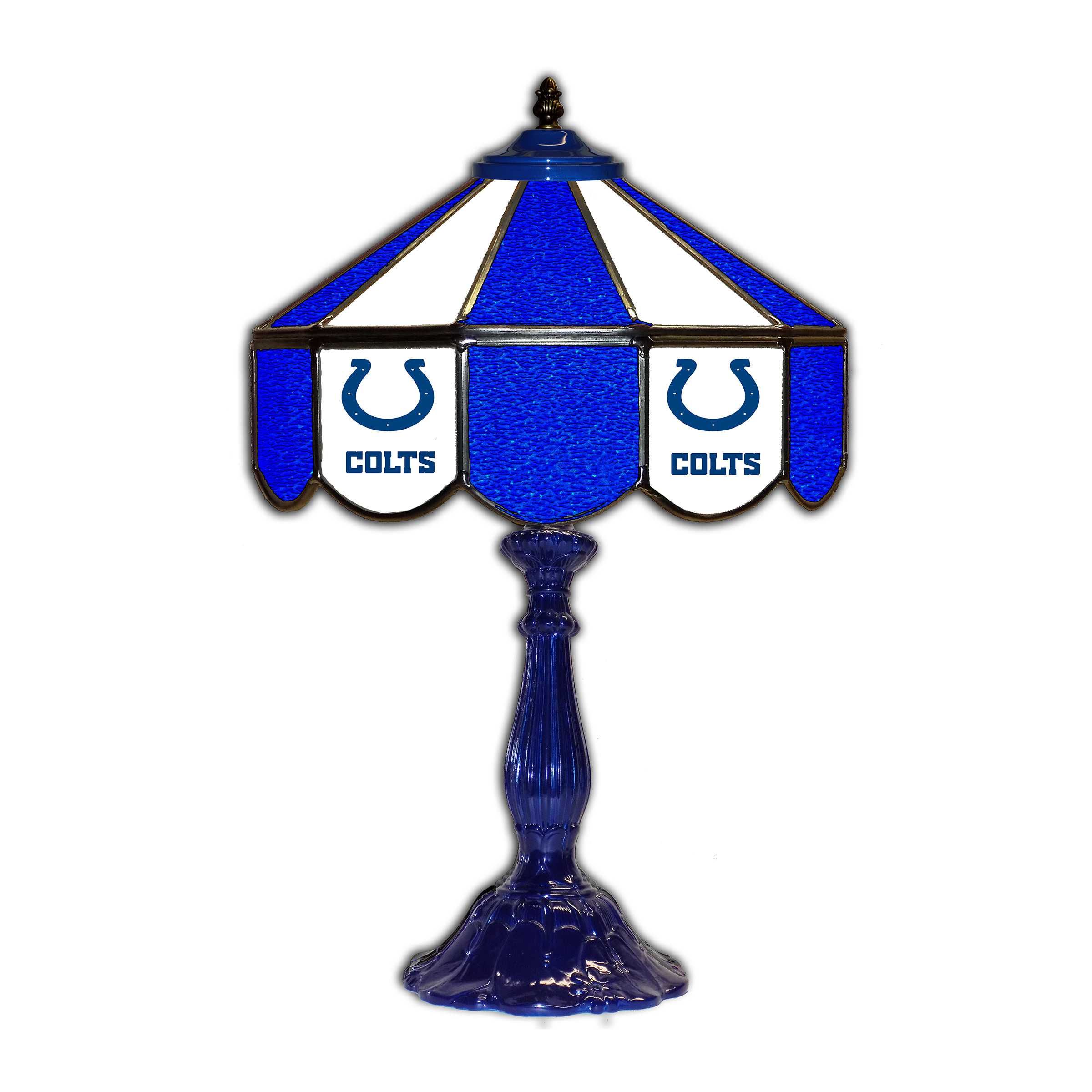 INDIANAPOLIS COLTS 21" GLASS TABLE LAMP