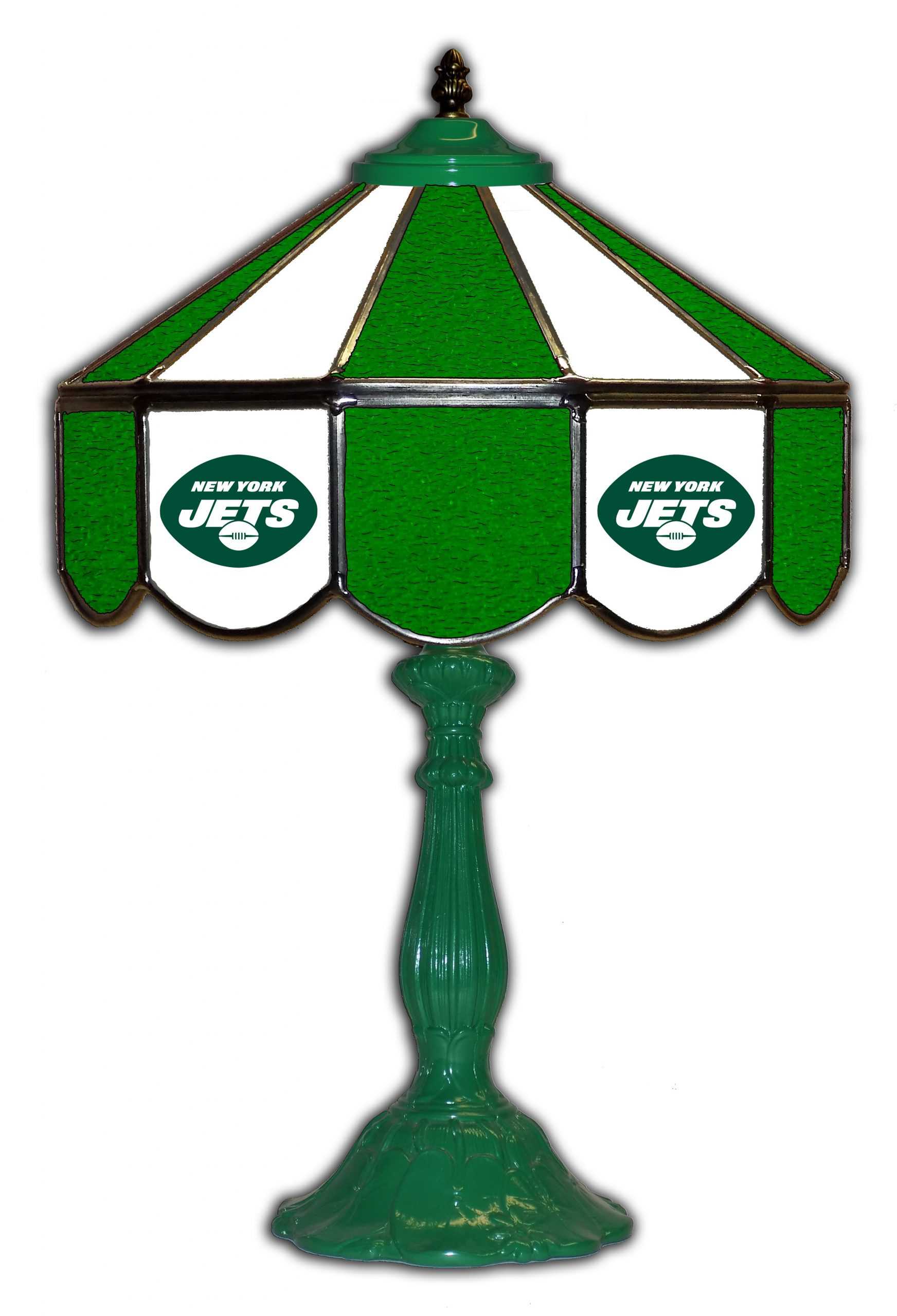 NEW YORK JETS 21" GLASS TABLE LAMP