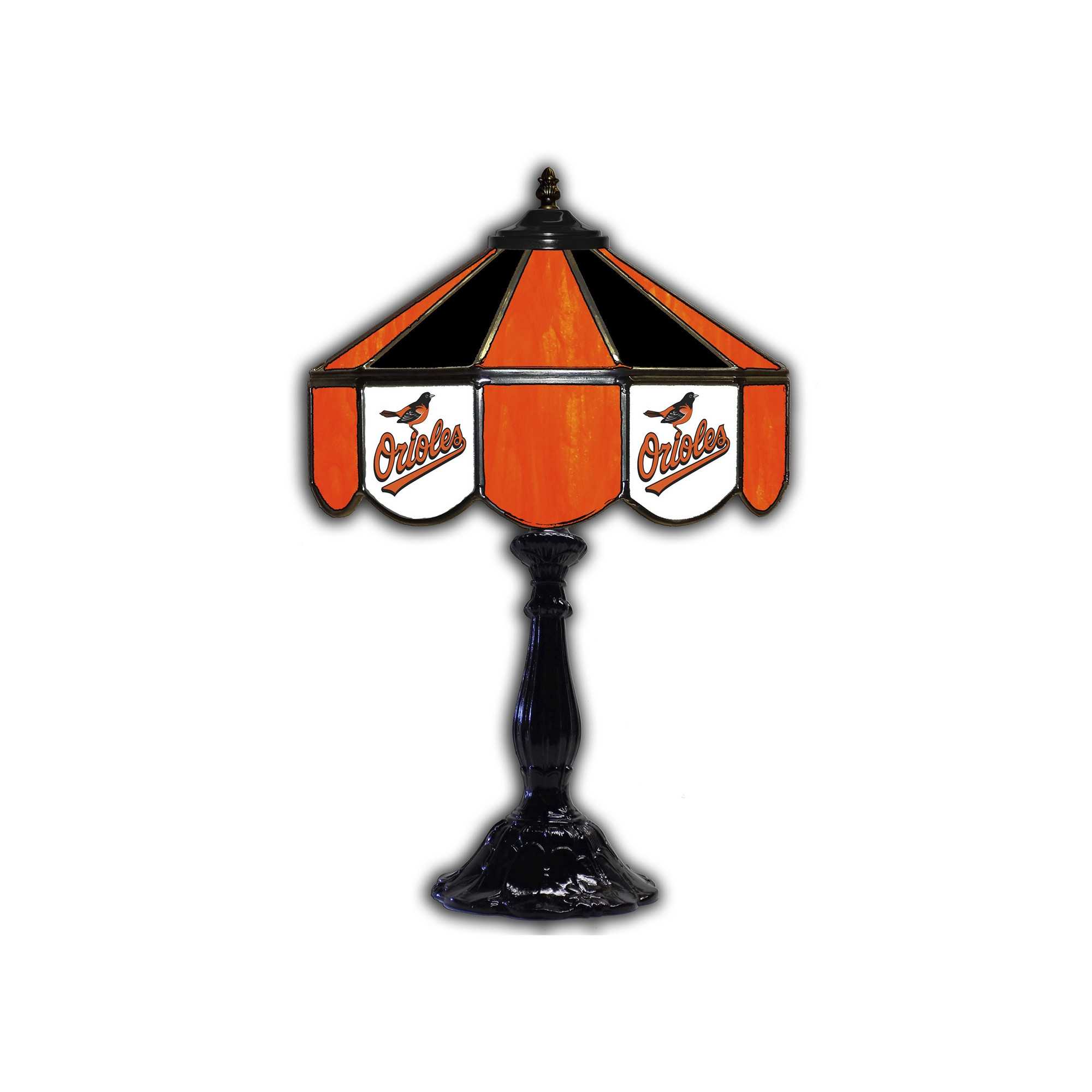 BALTIMORE ORIOLES 21" GLASS TABLE LAMP