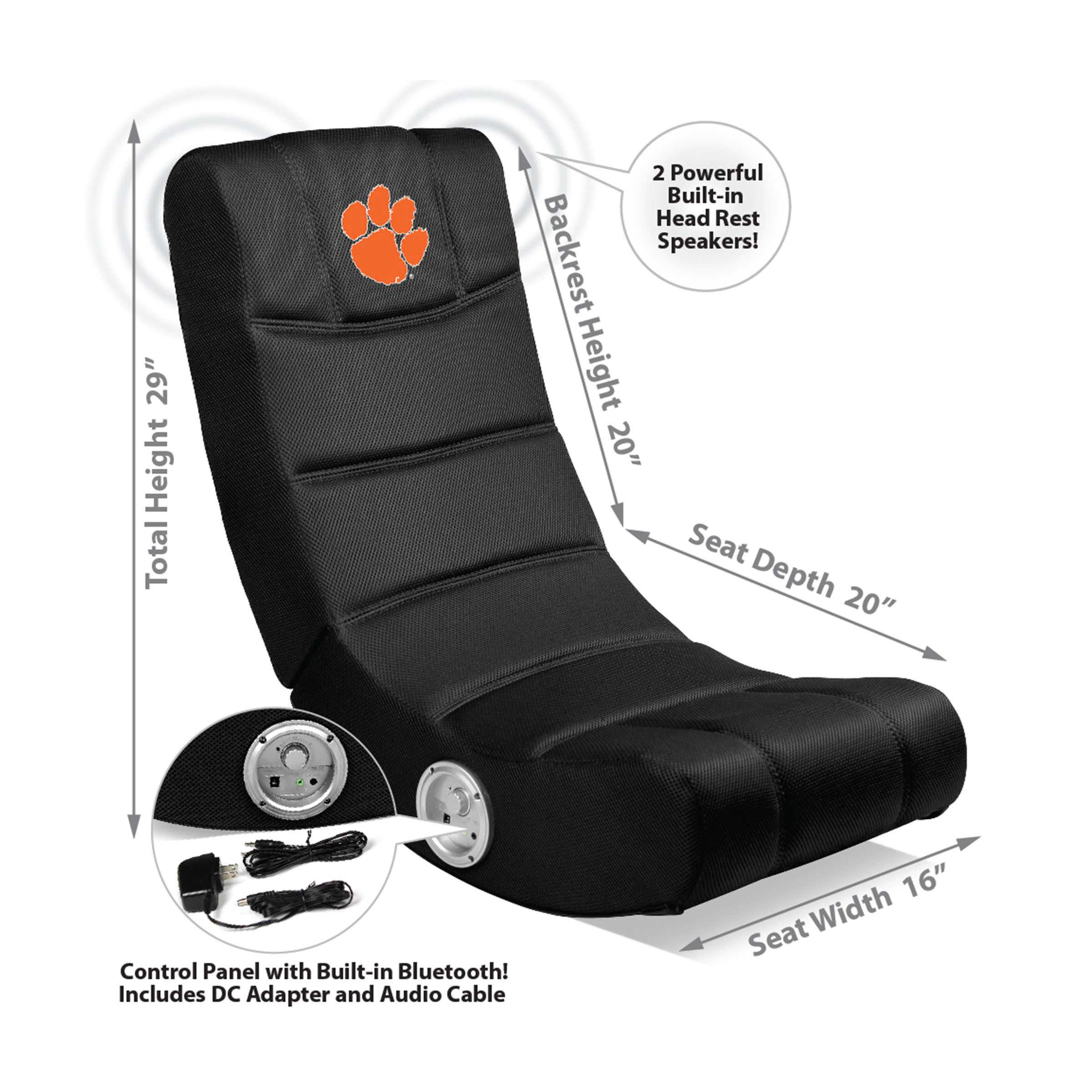 Clemson University Video Chair With Blue Tooth