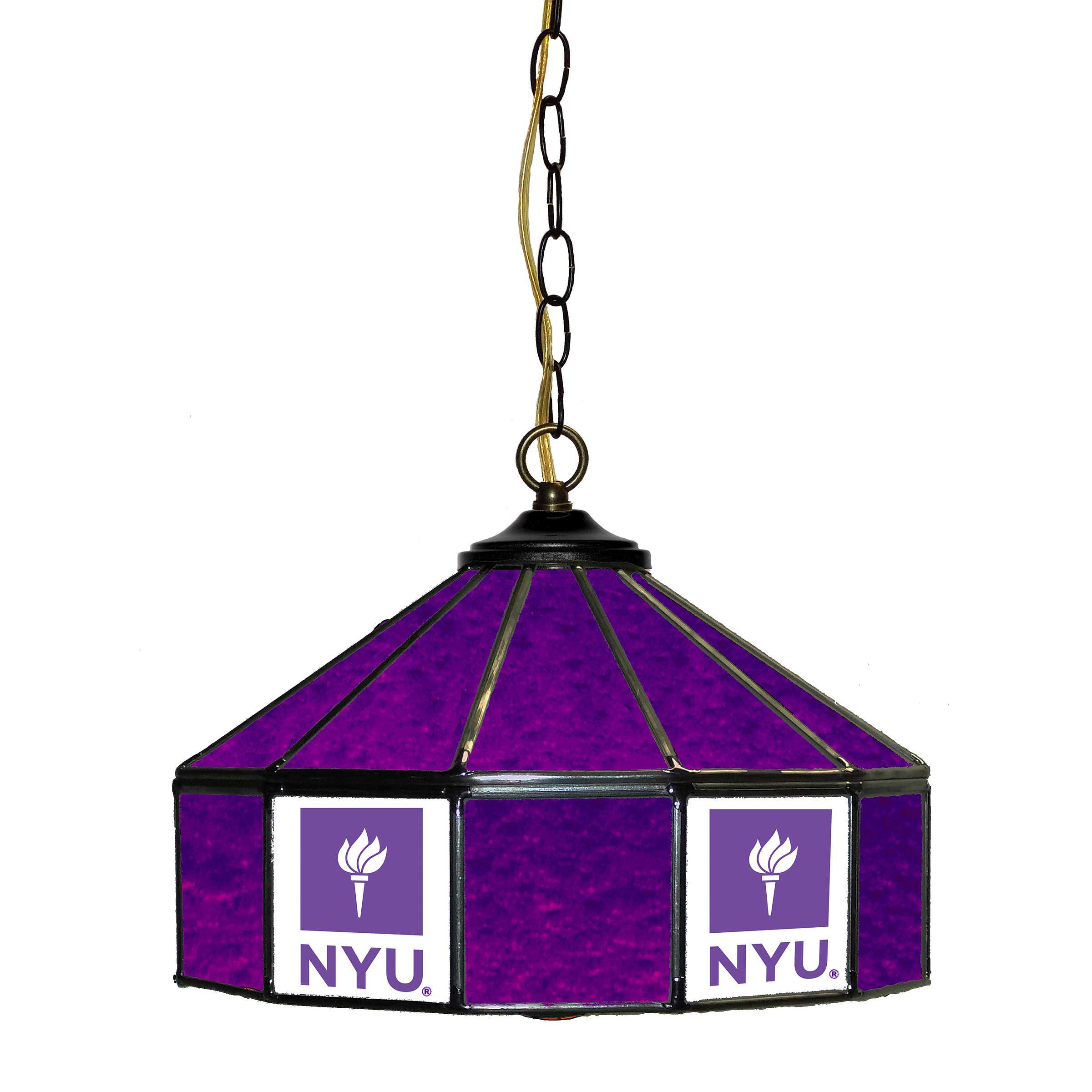 NEW YORK UNIVERSITY 14" GLASS PUB LAMP