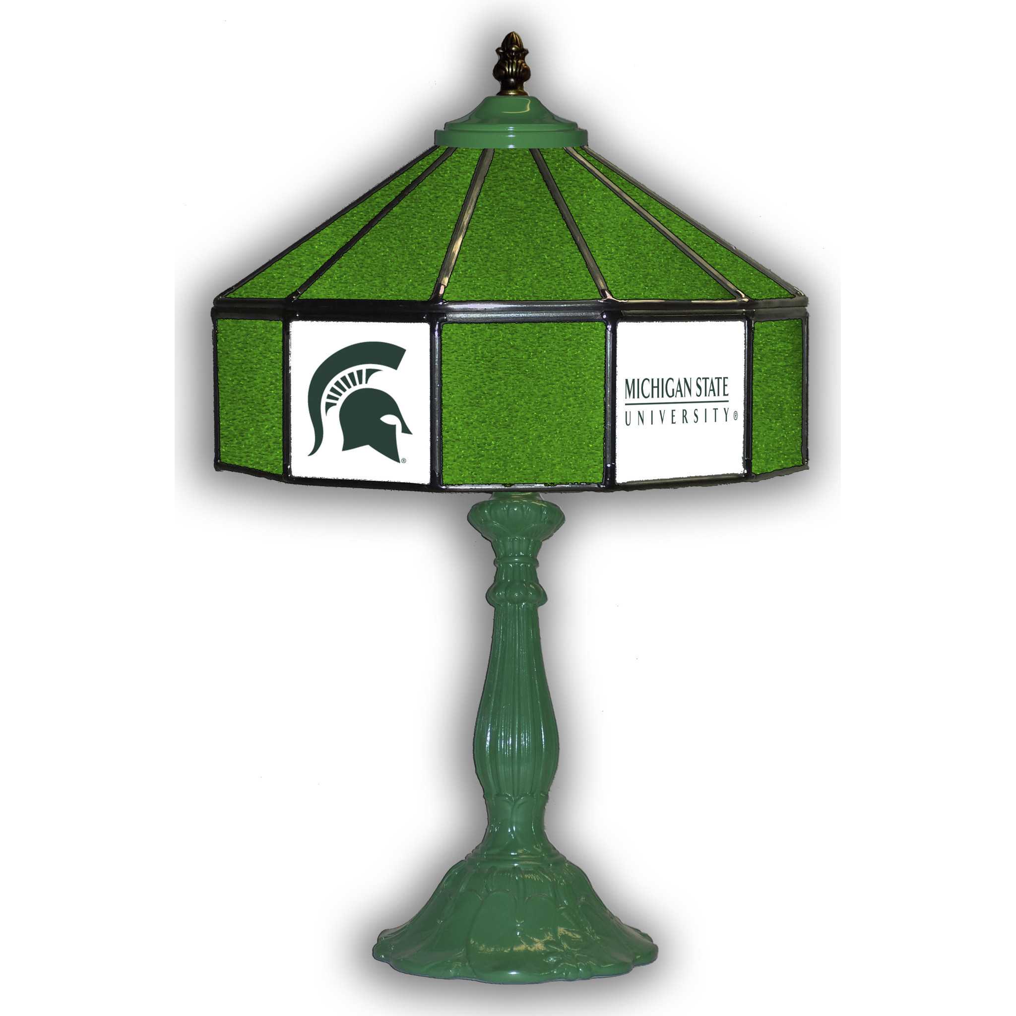 MICHIGAN STATE 21" GLASS TABLE LAMP