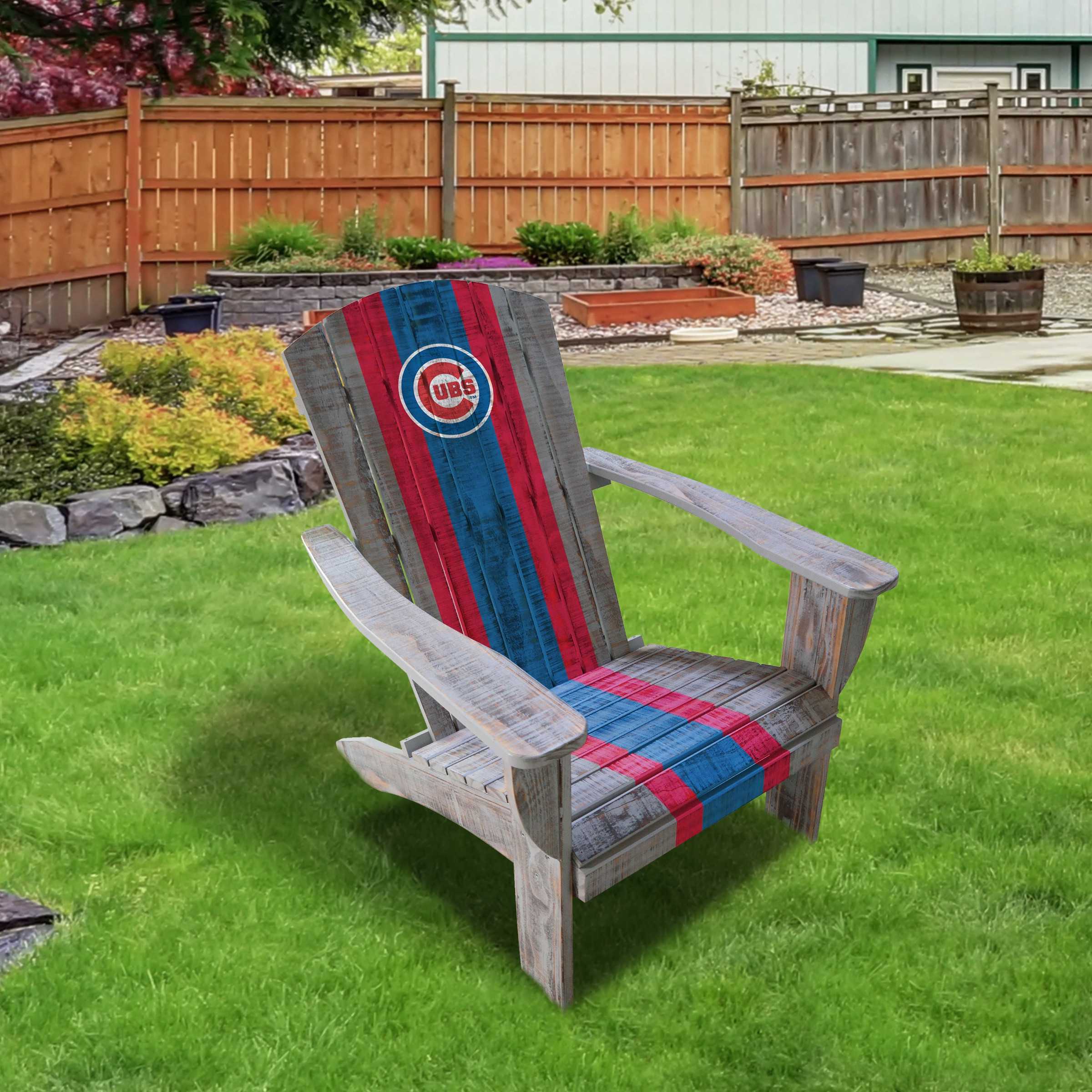 CHICAGO CUBS WOODEN ADIRONDACK CHAIR