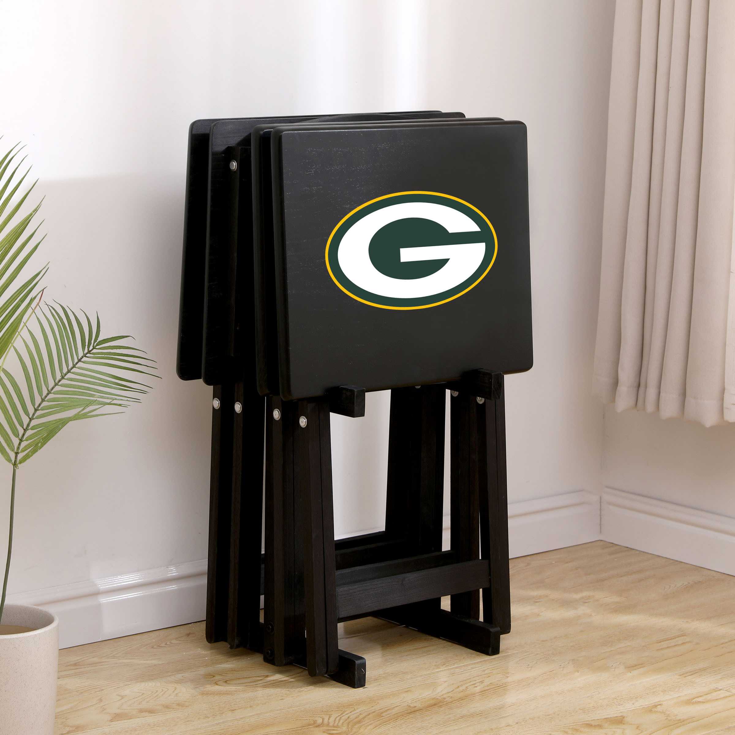 GREEN BAY PACKERS 4 TV TRAYS WITH STAND