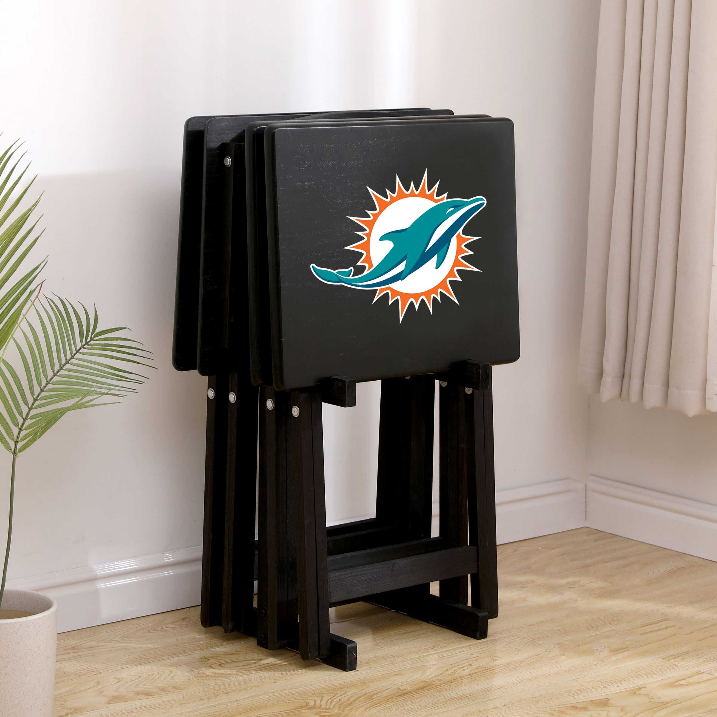 MIAMI DOLPHINS TV TRAYS WITH STAND