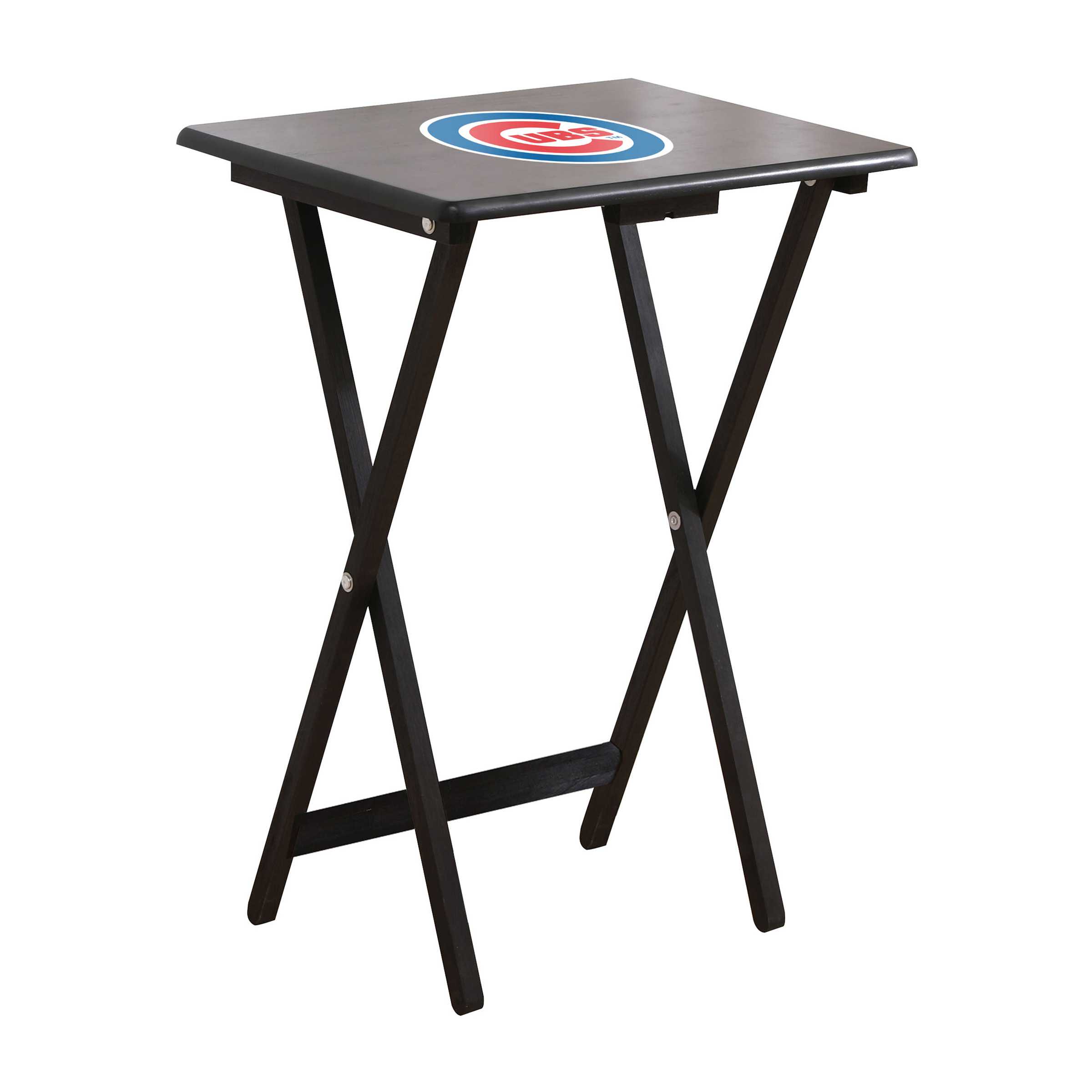CHICAGO CUBS 4 TV TRAYS WITH STAND