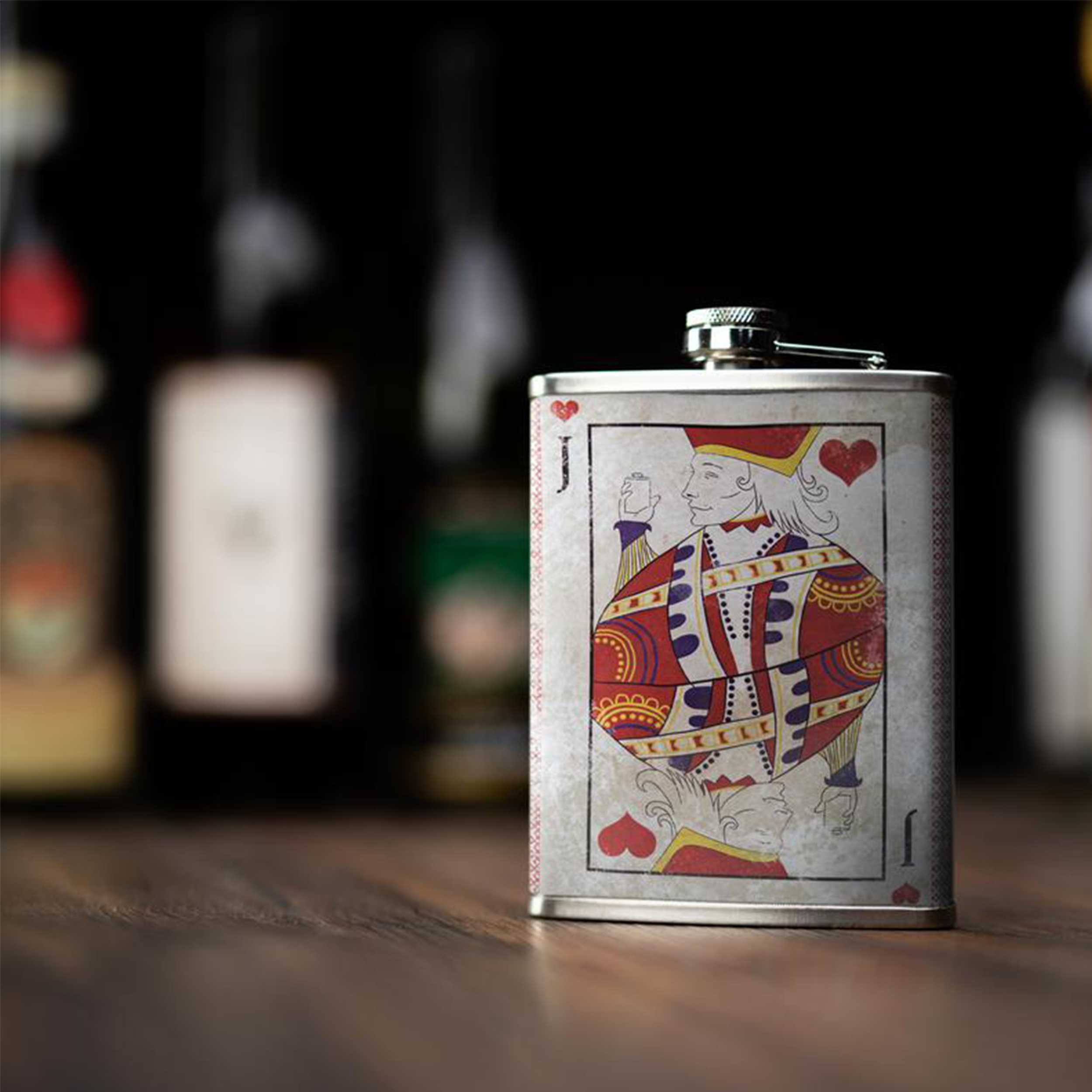 Stainless Steel Flask 8oz - Jack of Hearts