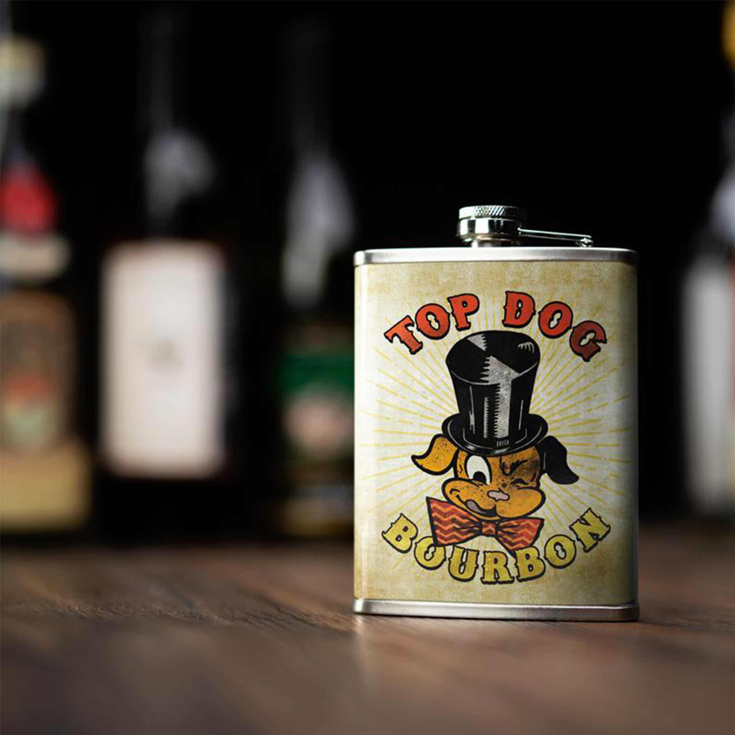 Stainless Steel Flask 8oz - Top Dog Bourbon
