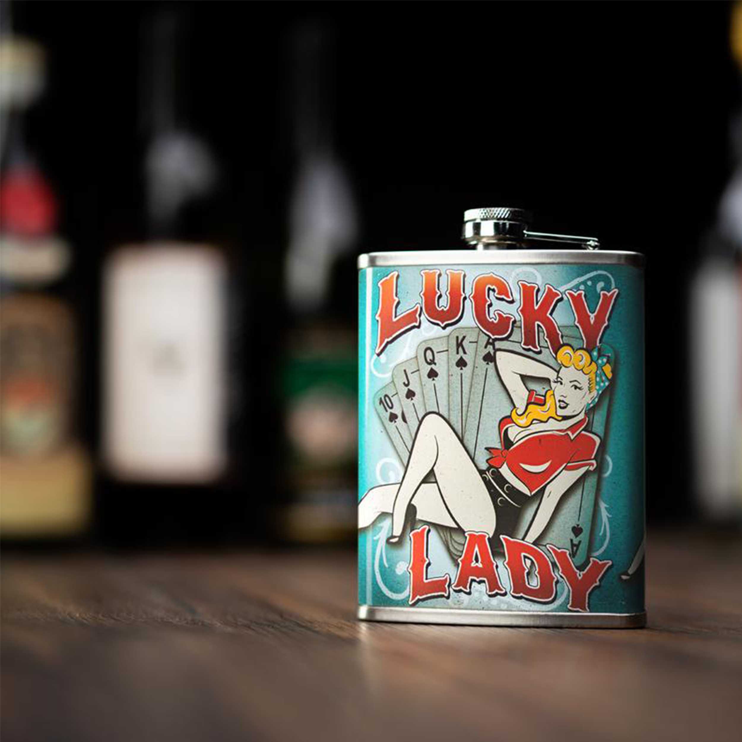 Stainless Steel Flask 8oz - Lucky Lady