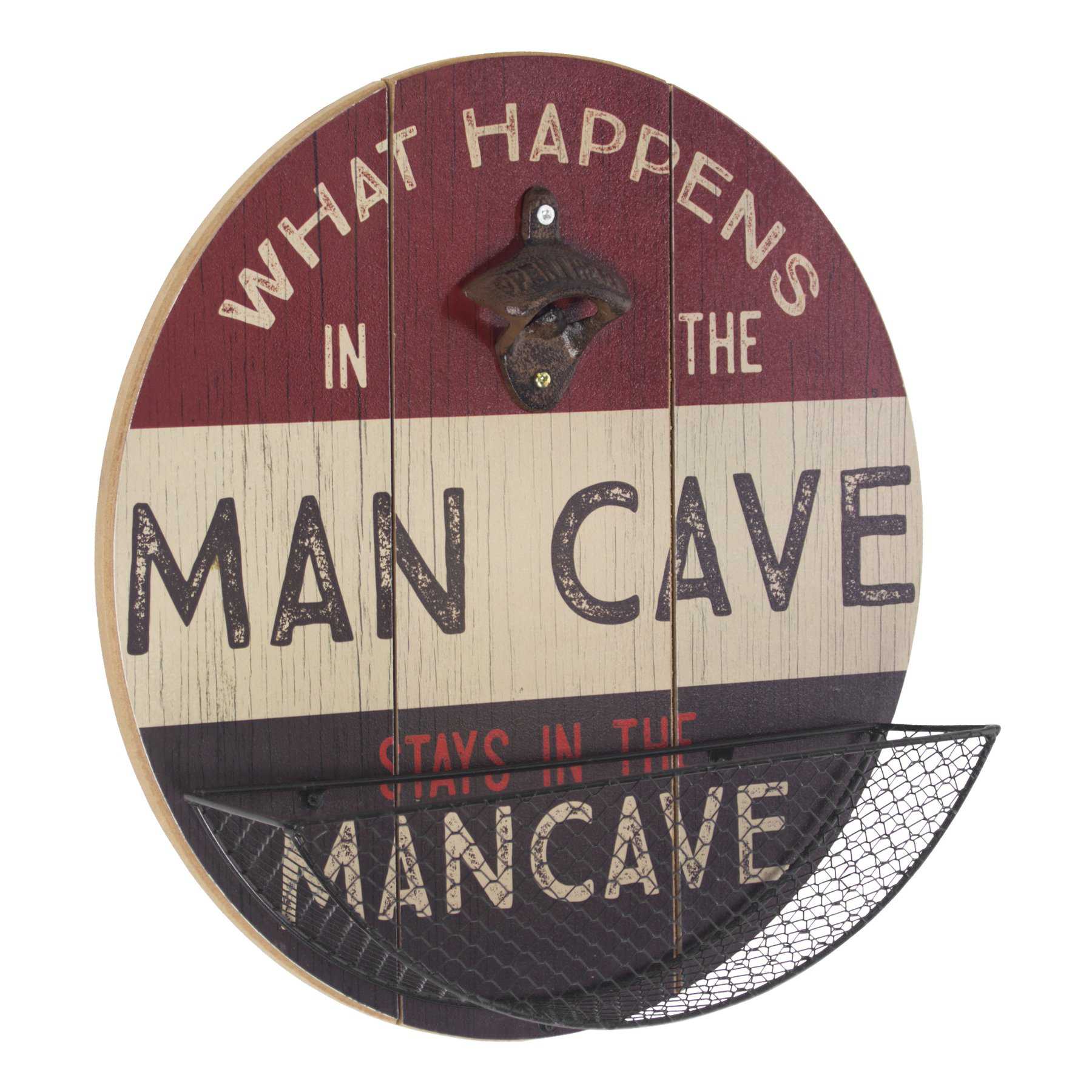 Round Bottle Opener - What Happens in the Man Cave