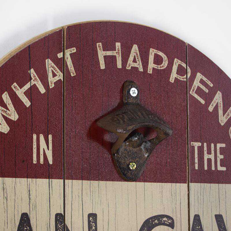 Round Bottle Opener - What Happens in the Man Cave