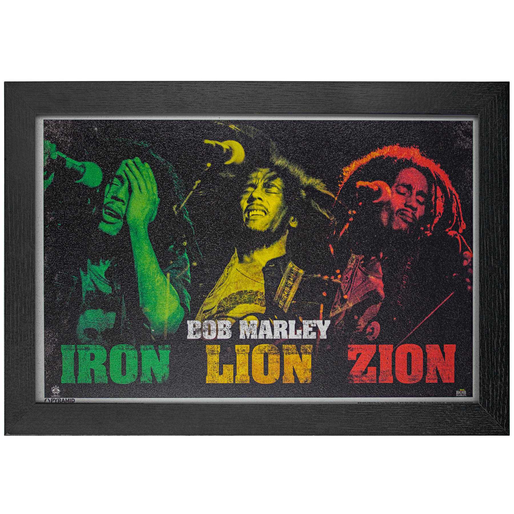 Licensed Framed Art - Bob Marley Iron Lion Zion
