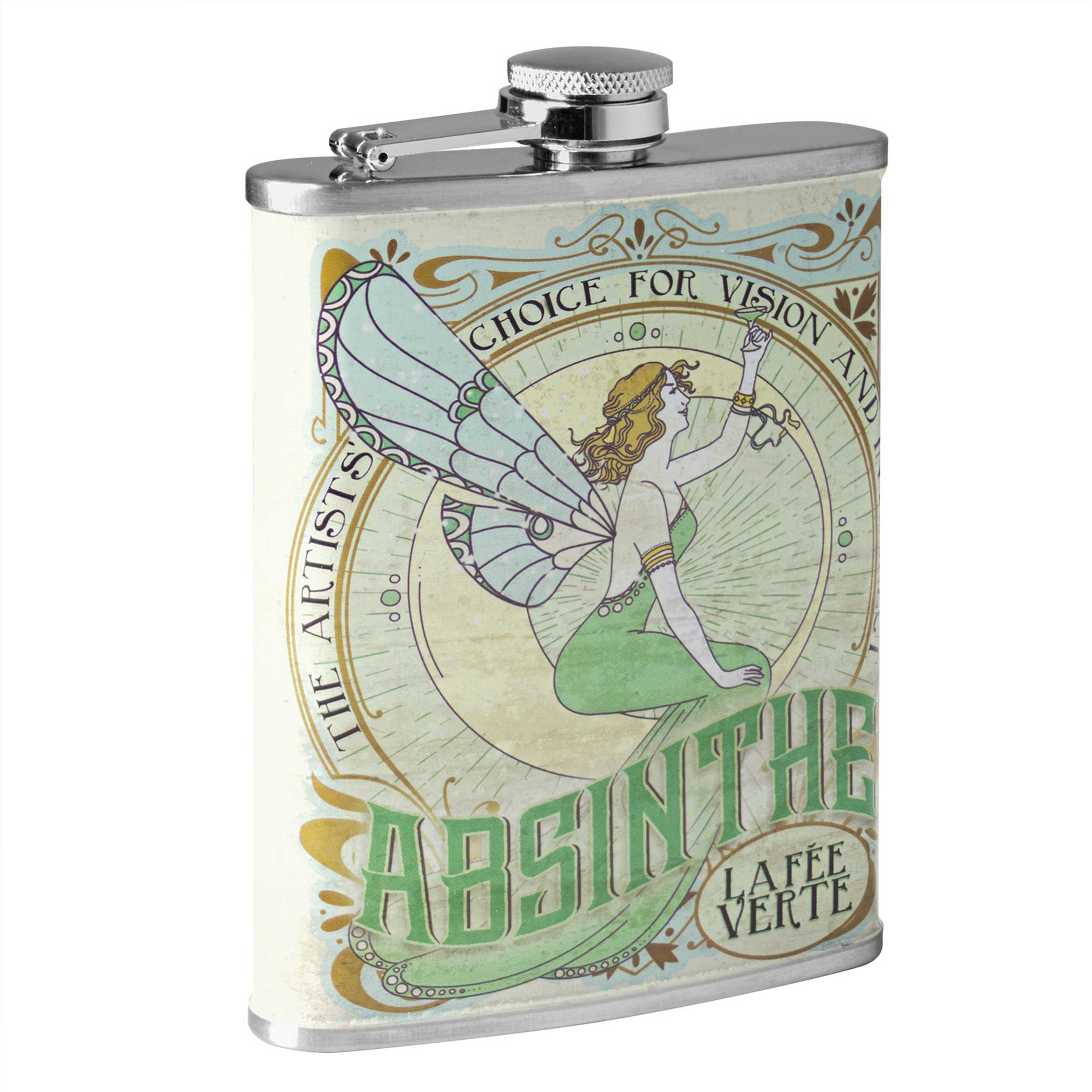 Stainless Steel Flask 8oz - Absinthe Fairy