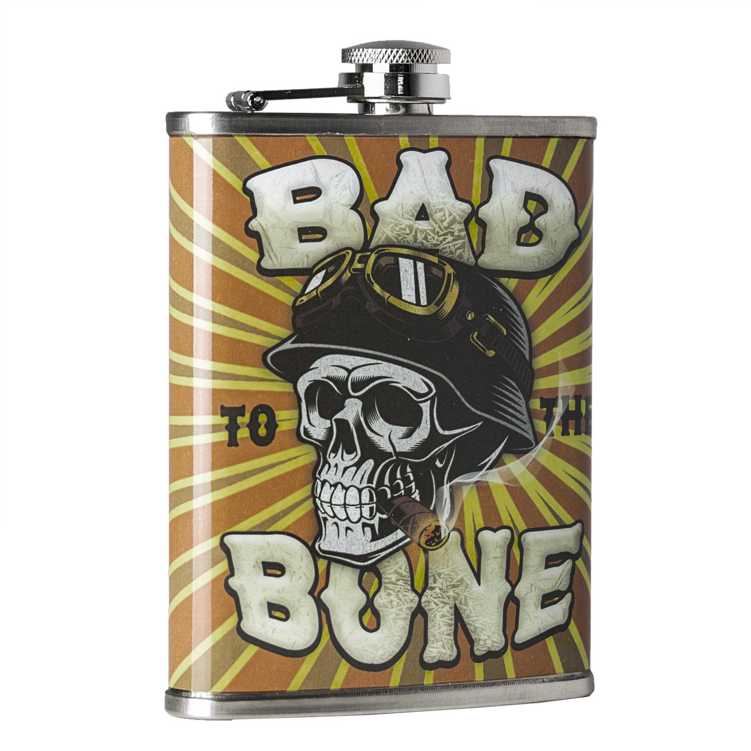 Stainless Steel Flask 8oz - Bad to the Bone