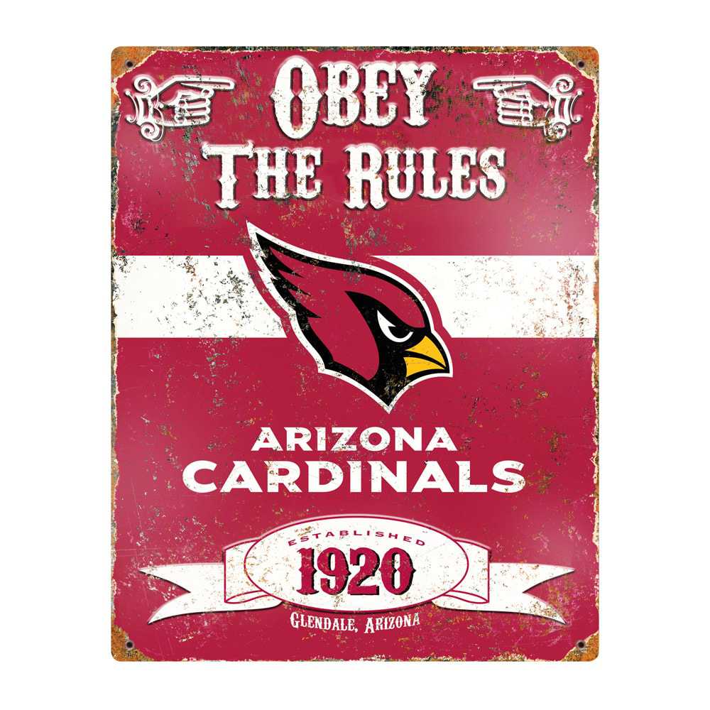 Arizona Cardinals Embossed Metal Sign