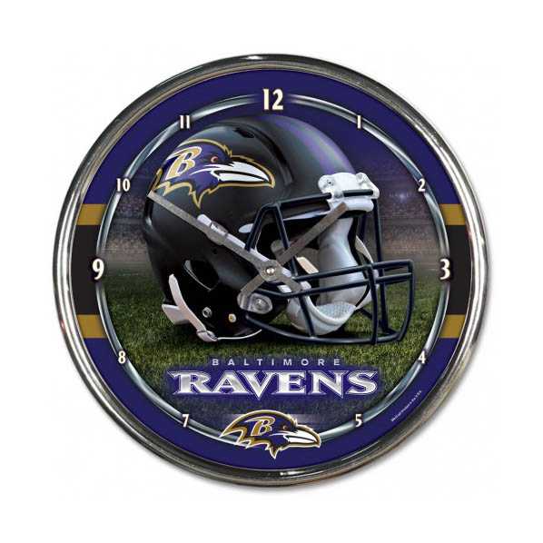 Baltimore Ravens Chrome Clock