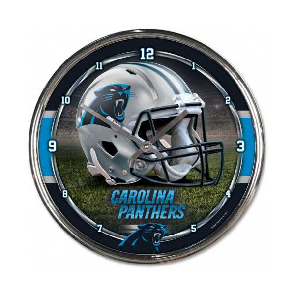 Carolina Panthers Chrome Clock