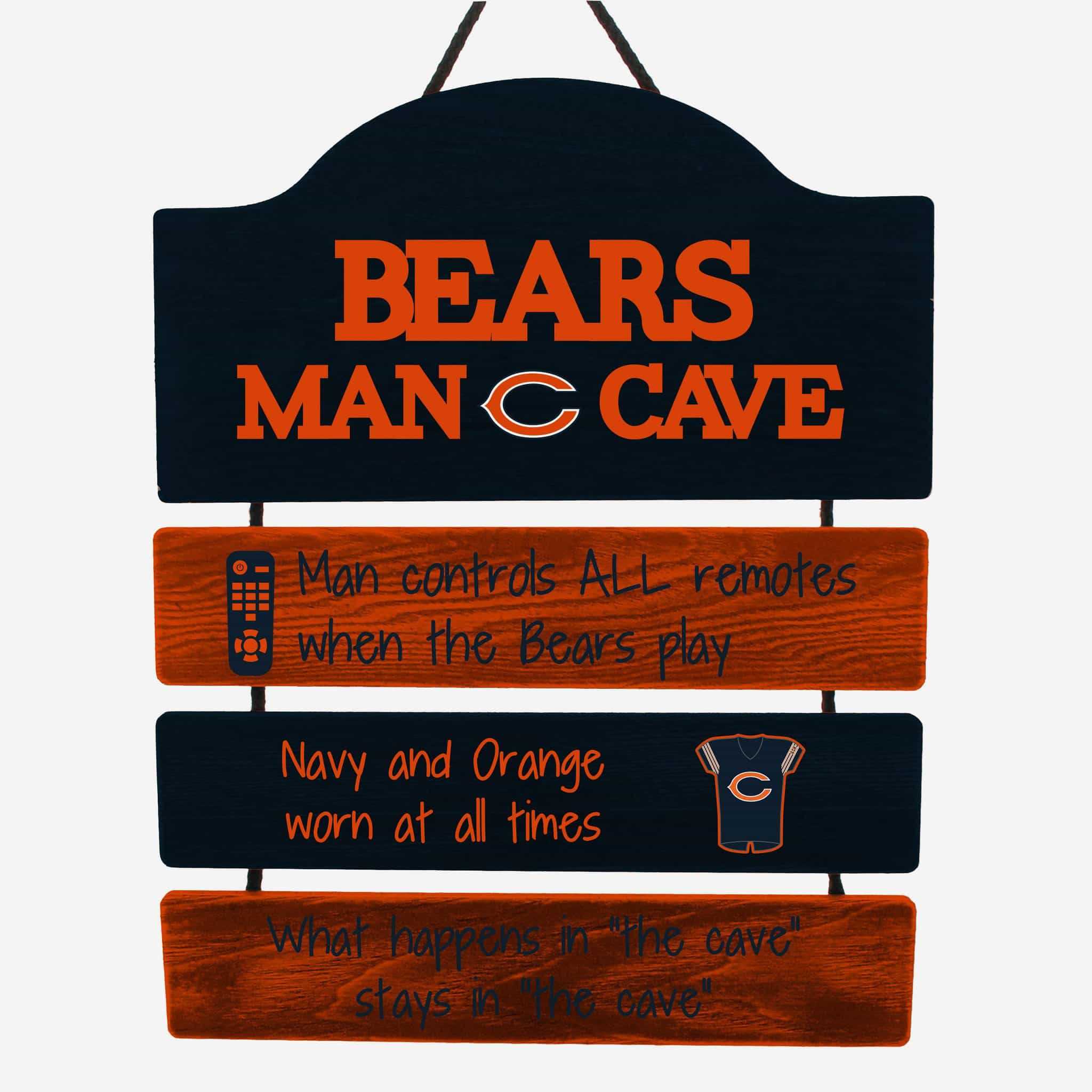 Chicago Bears Man Cave Rules Sign