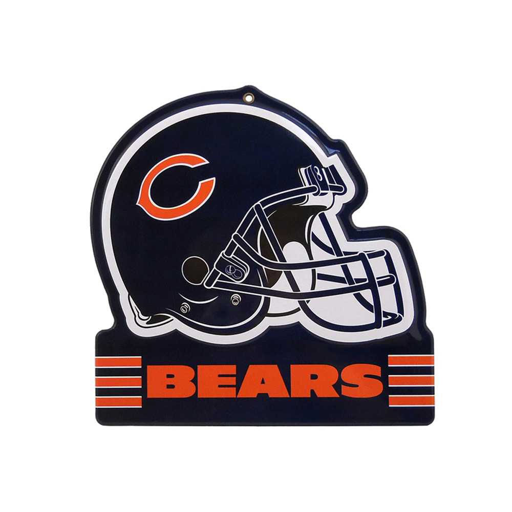 Chicago Bears Metal Helmet Sign