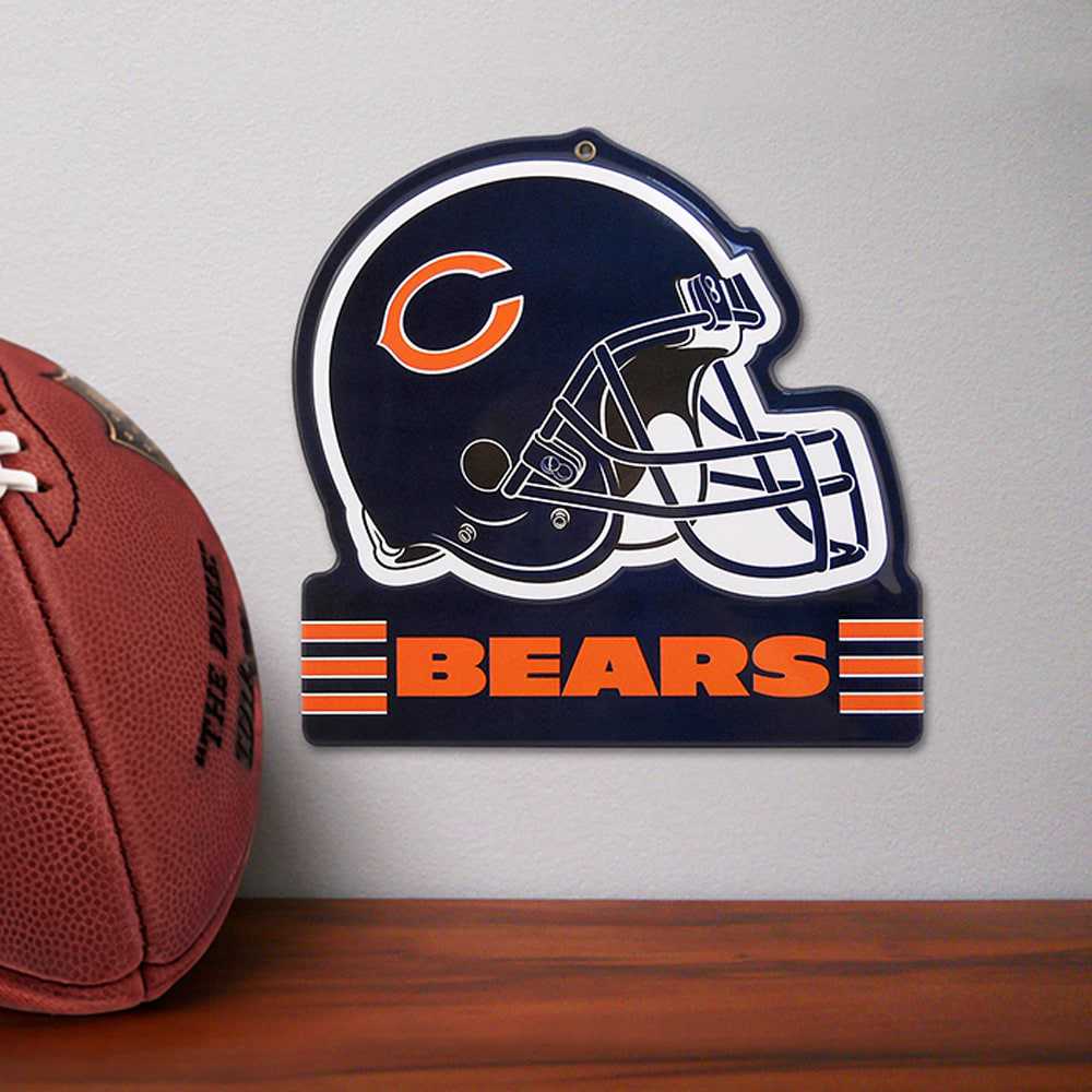 Chicago Bears Metal Helmet Sign