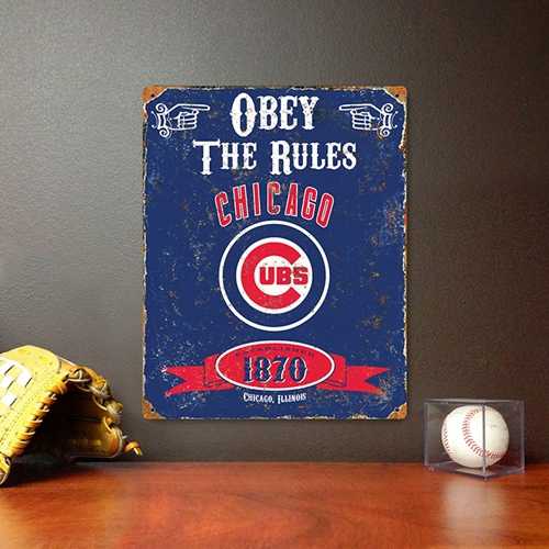 Chicago Cubs Embossed Metal Sign