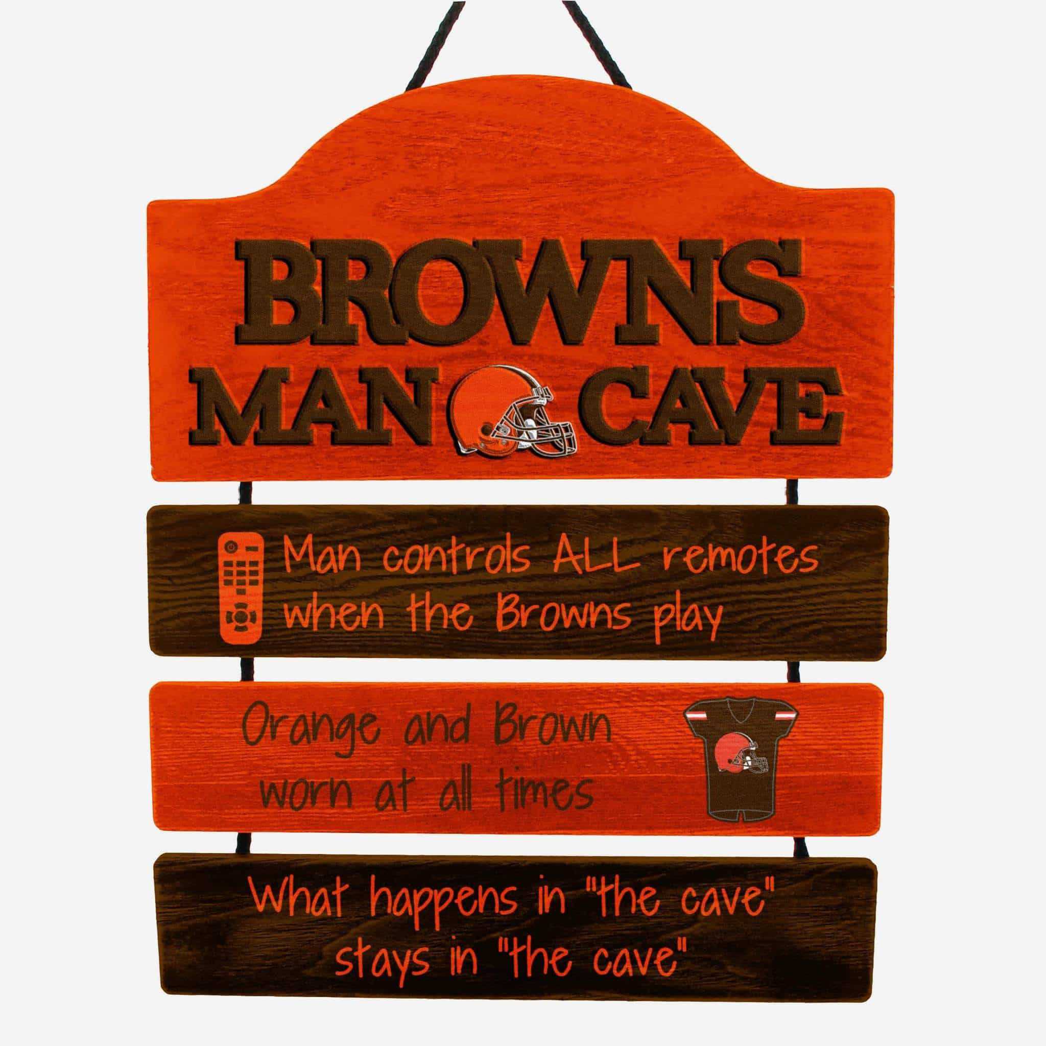 Cleveland Browns Man Cave Rules Sign