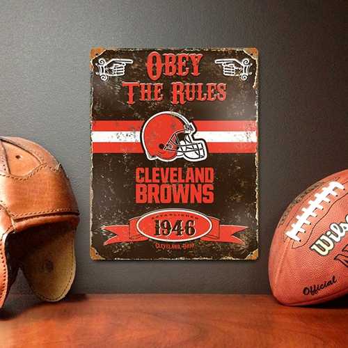 Cleveland Browns Embossed Metal Sign