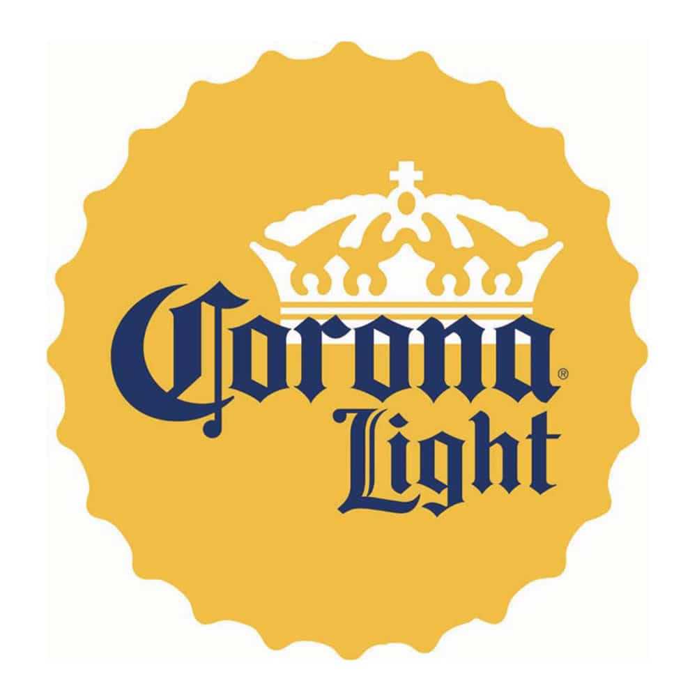 Corona Light Scalloped Edge Metal Sign