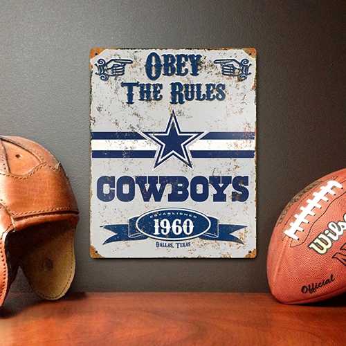 Dallas Cowboys Embossed Metal Sign
