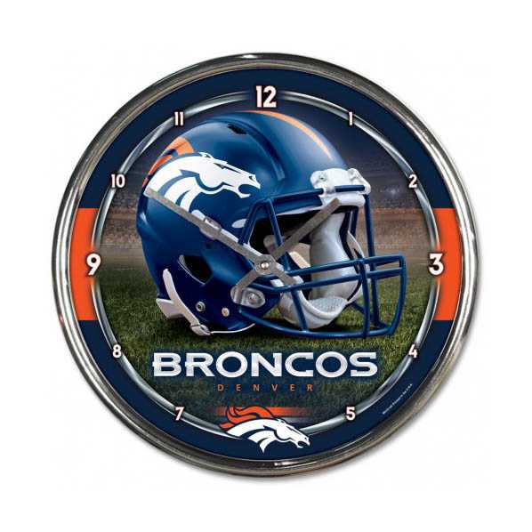 Denver Broncos Chrome Clock