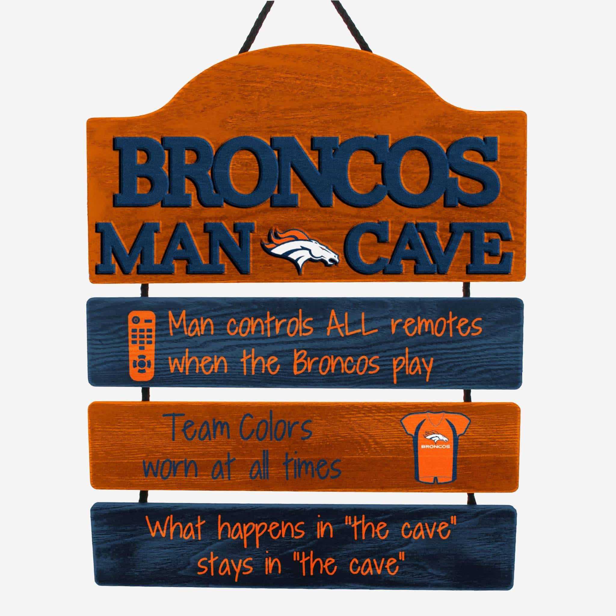 Denver Broncos Man Cave Rules Sign