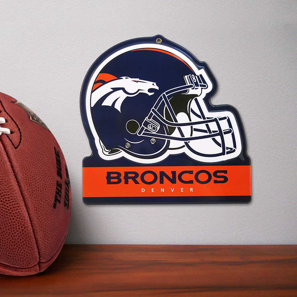 Denver Broncos Metal Helmet Sign